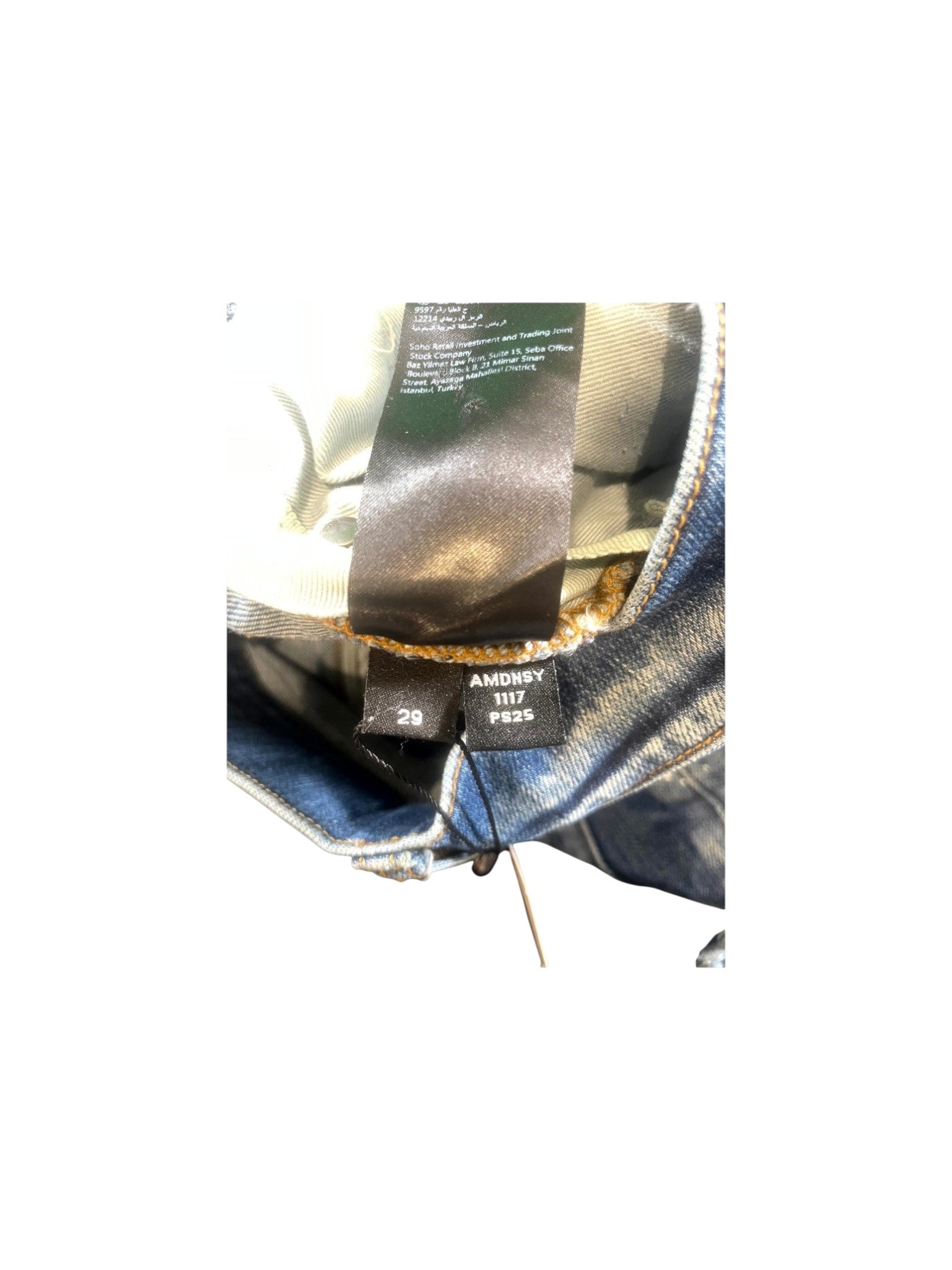 Amiri "Crystal Lounge Patchwork" Dark Wash Jeans