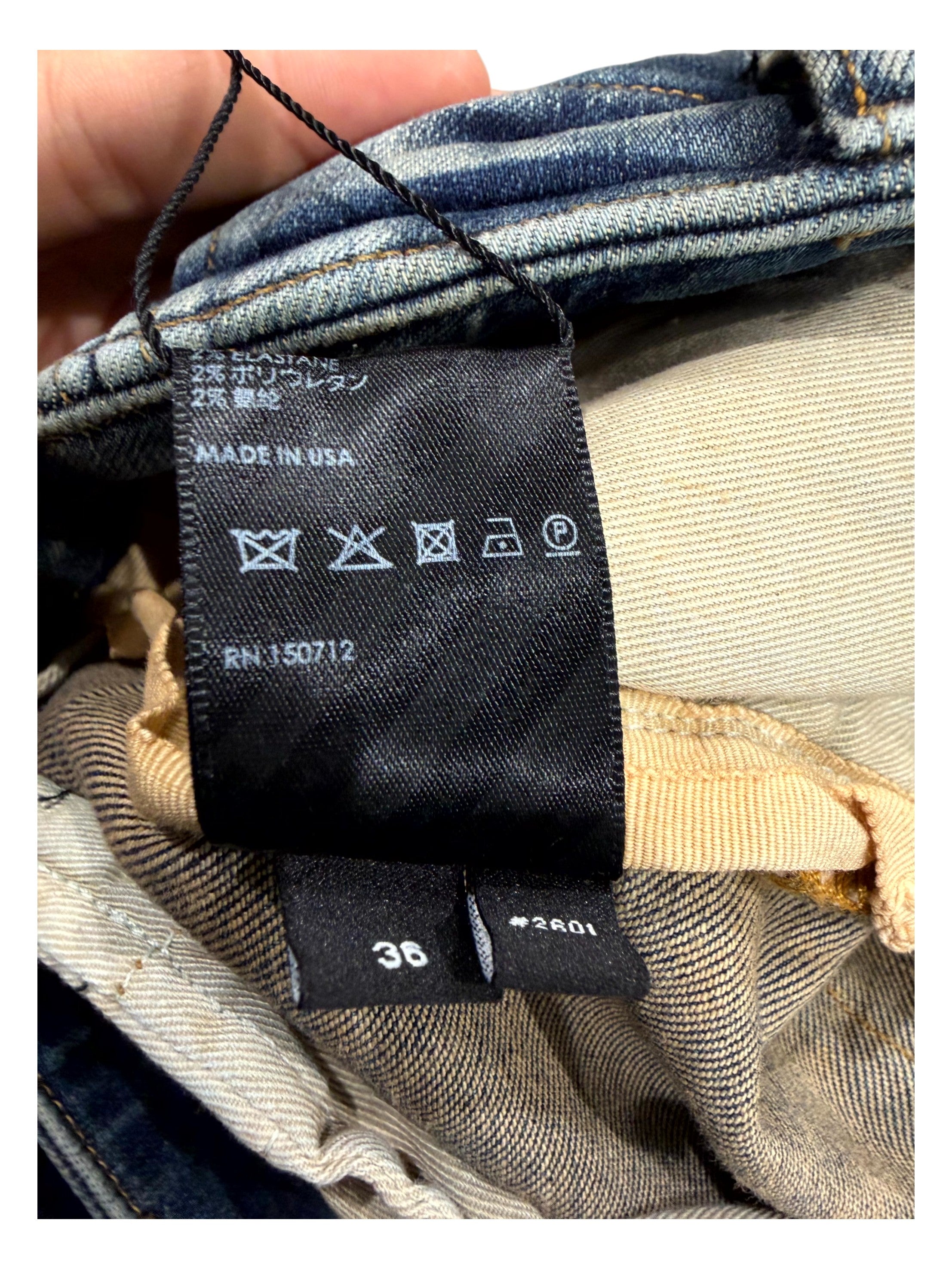Amiri Denim Dark Wash Cargo Pants