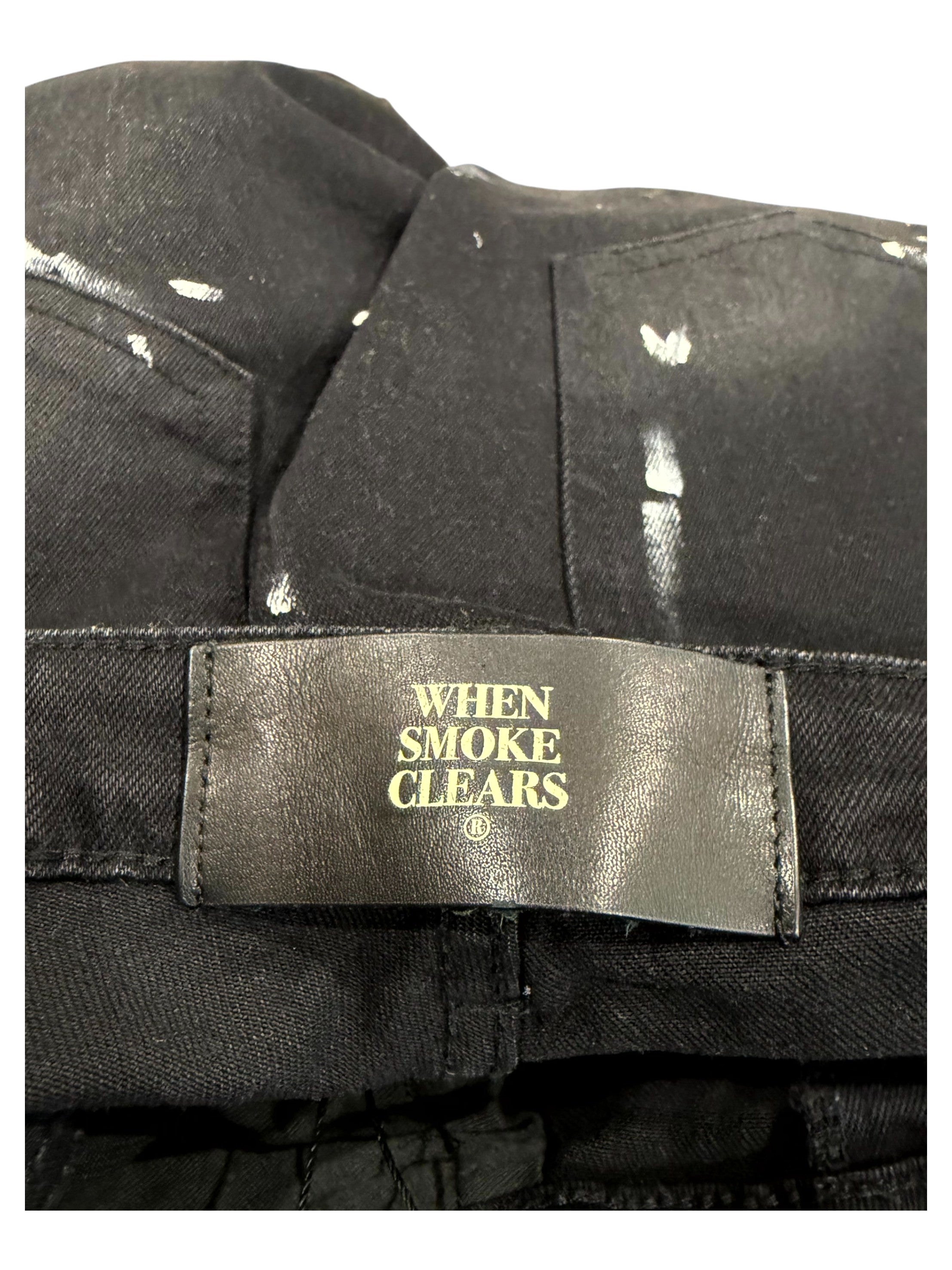 When Smoke Clears Paint Splatter Black Jeans
