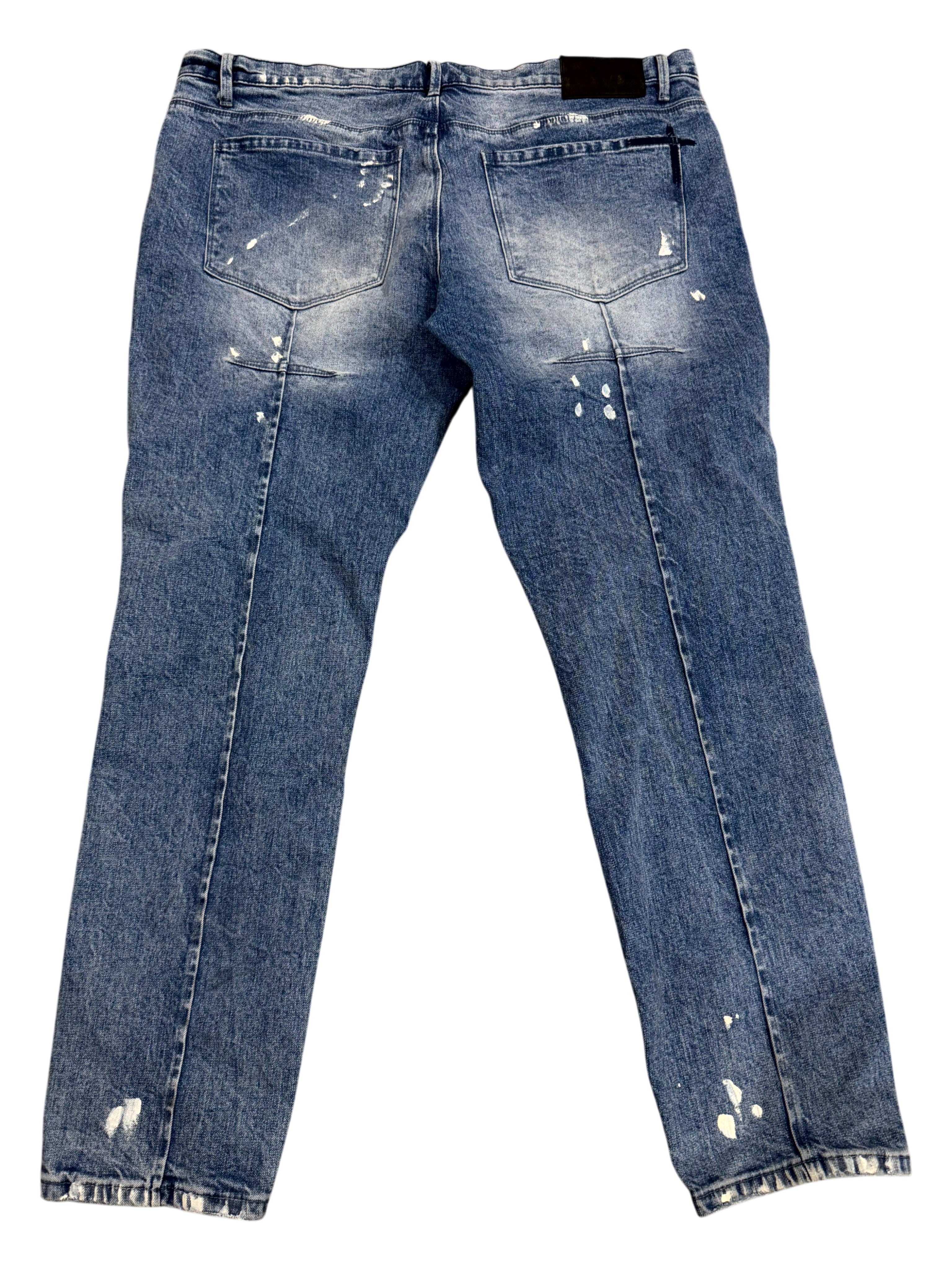 RTA Embroidered Splatter Light Wash Jeans