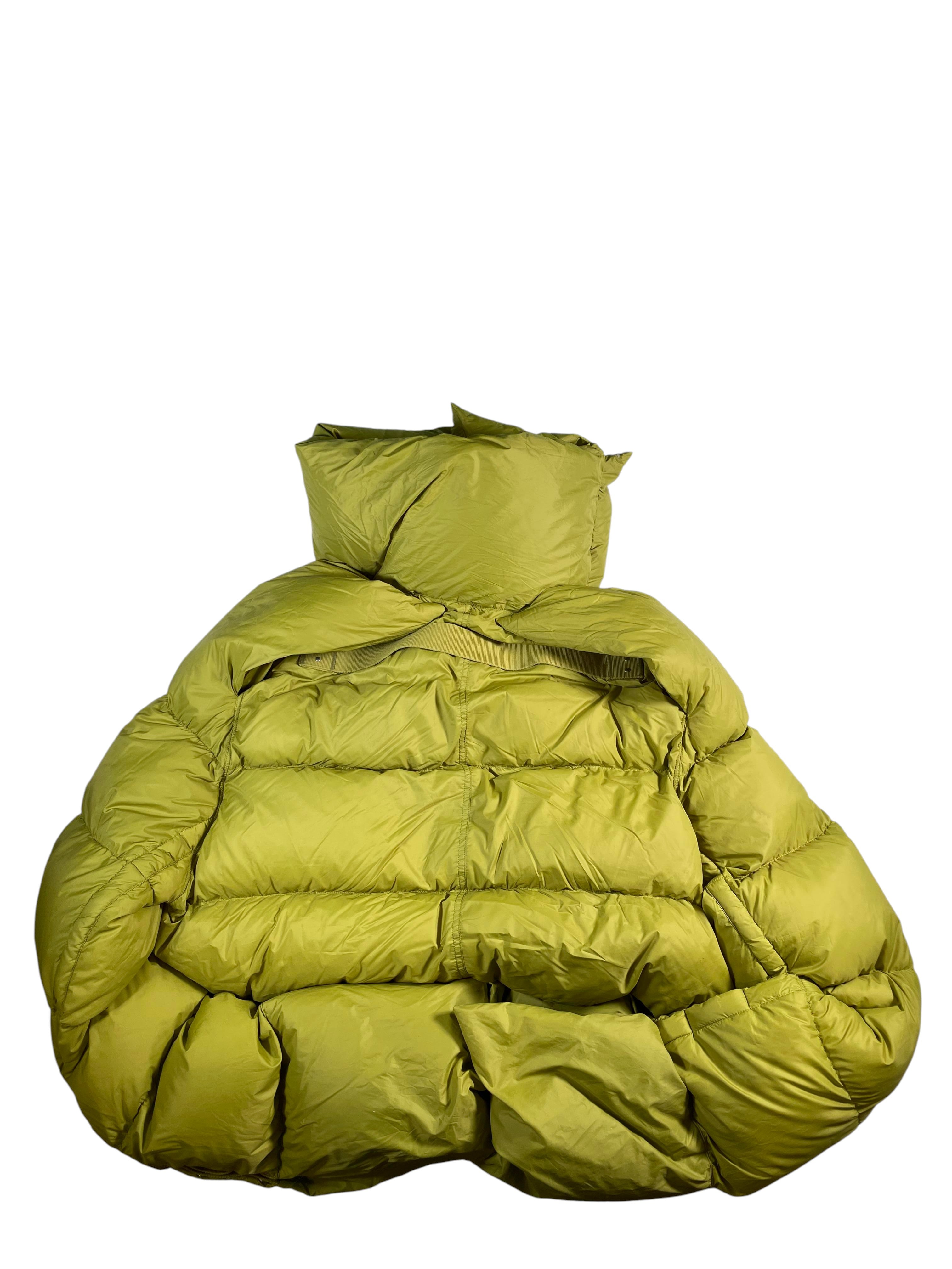 Rick Owens Cropped Lime Puffer Jacket