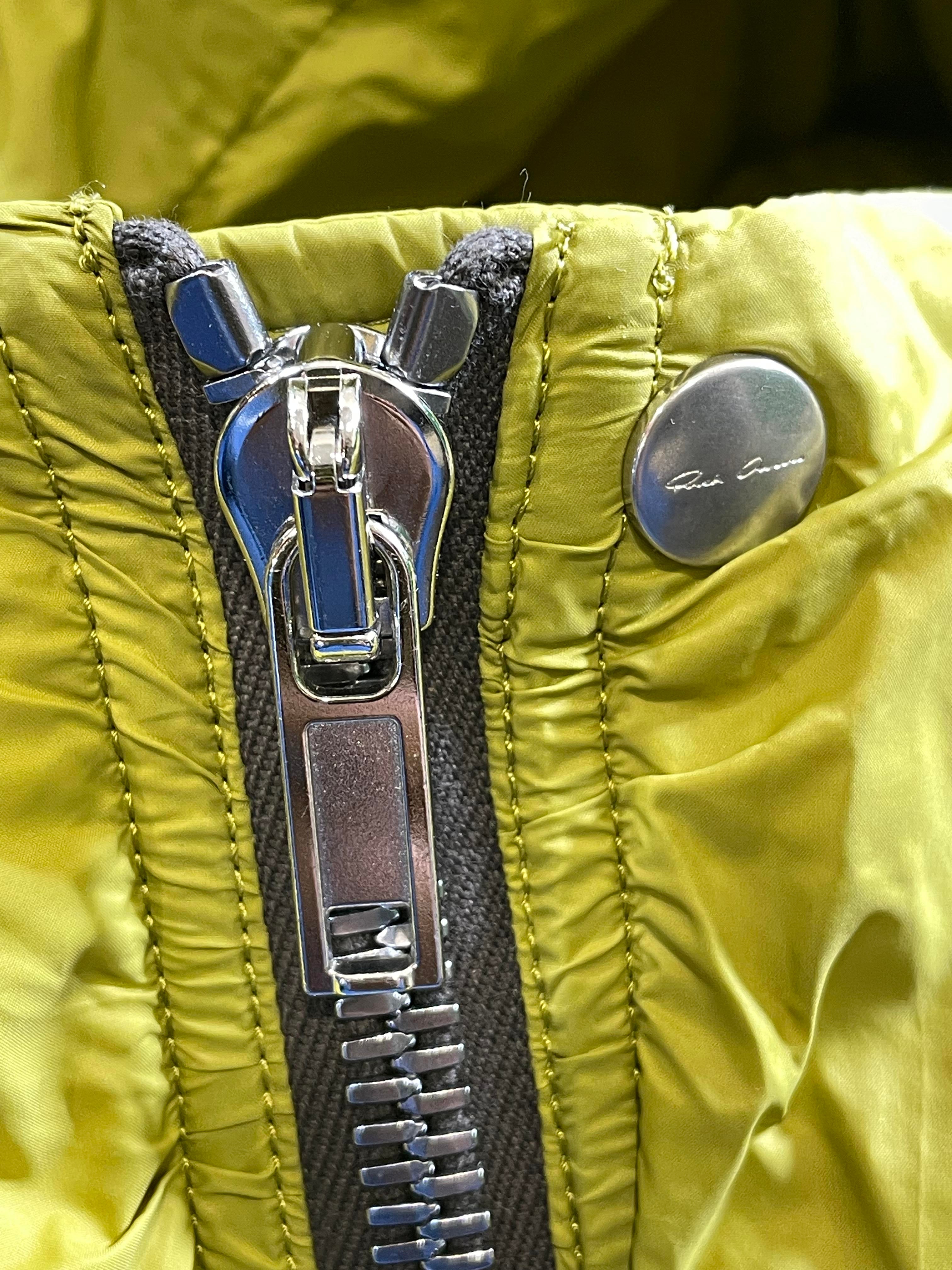 Rick Owens Cropped Lime Puffer Jacket