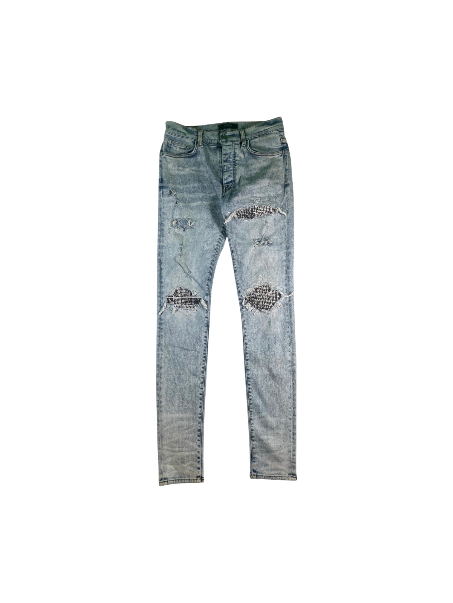 Amiri "Zebra Patch MX1" Light Wash Jeans