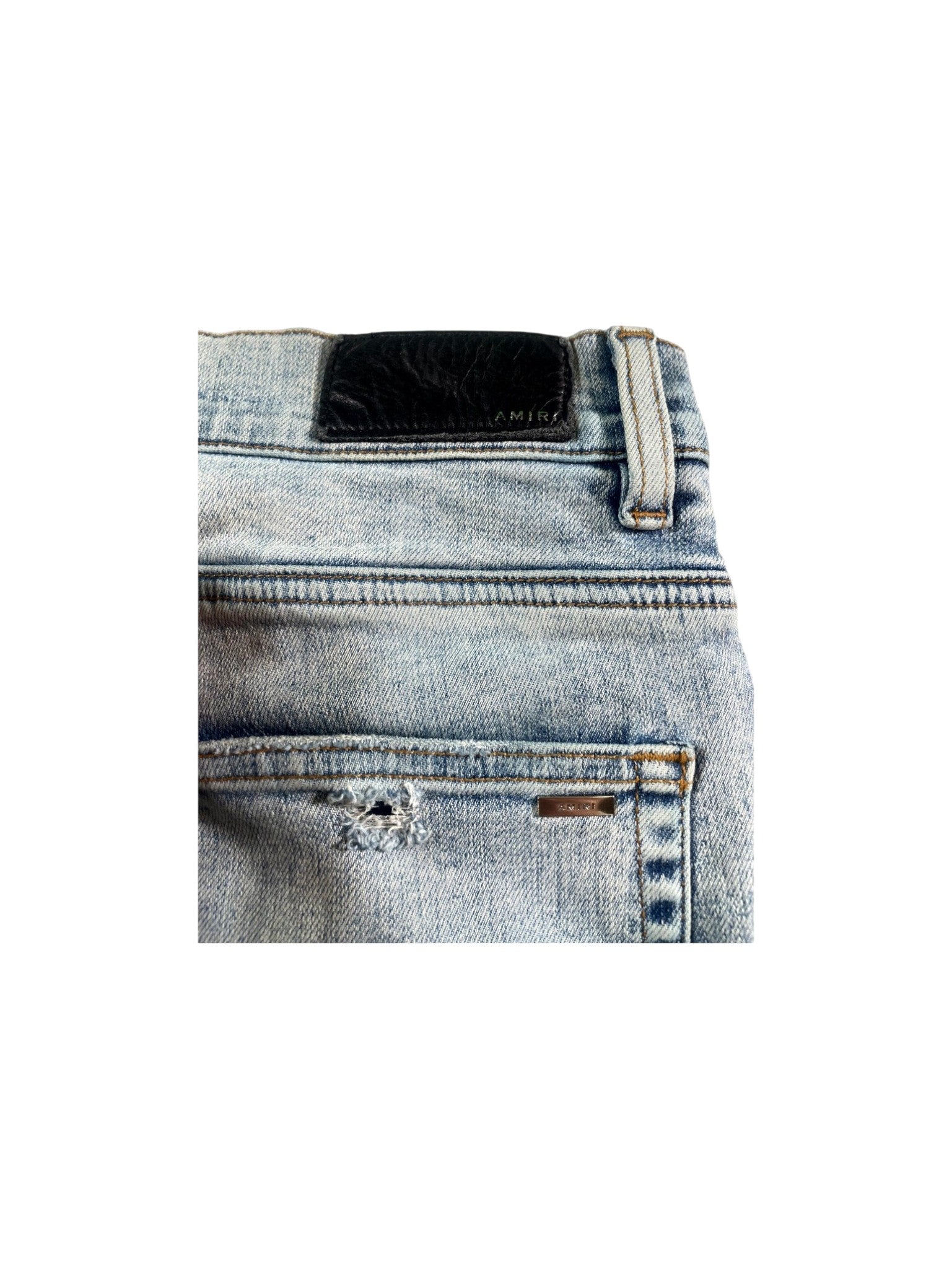Amiri "Zebra Patch MX1" Light Wash Jeans