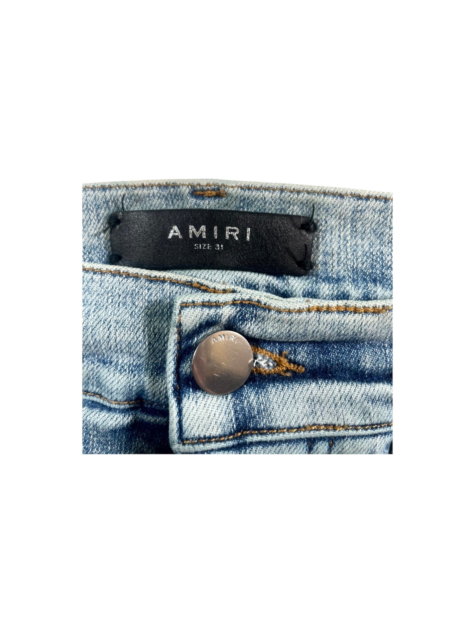 Amiri "Zebra Patch MX1" Light Wash Jeans