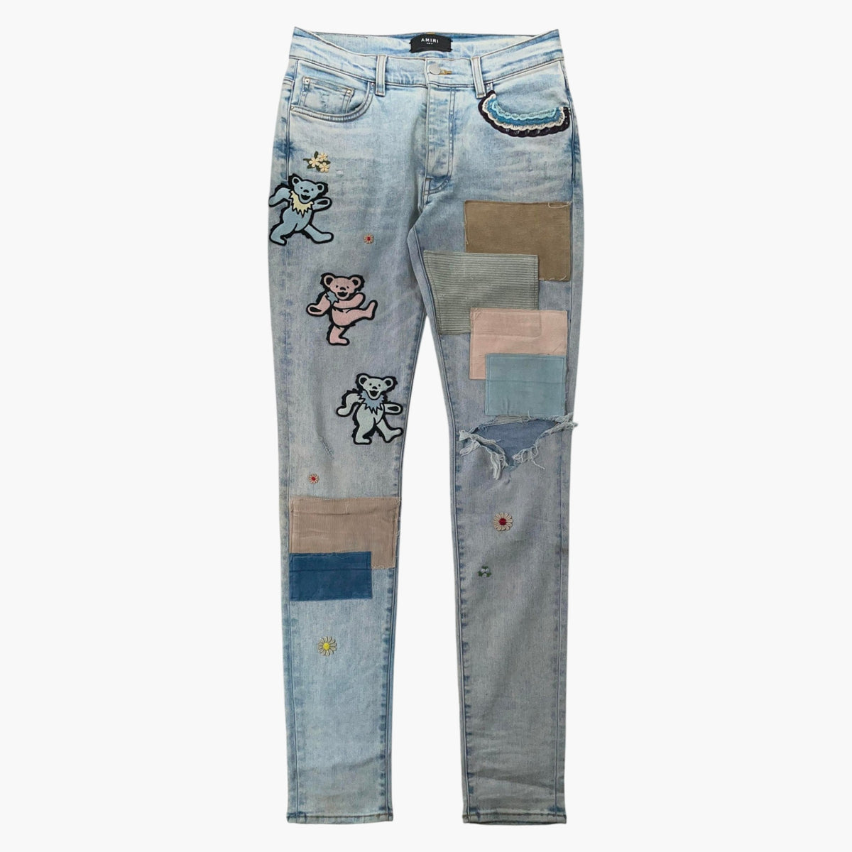 Amiri Grateful Dead Patchwork Stone Wash Jeans