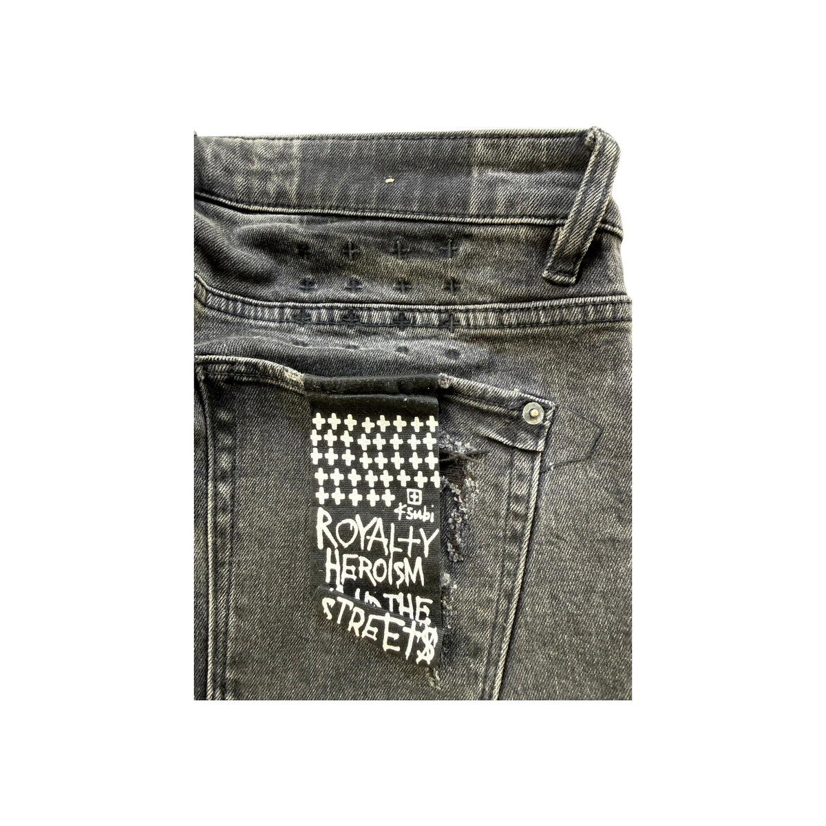 Ksubi Distressed Black Wash Jeans