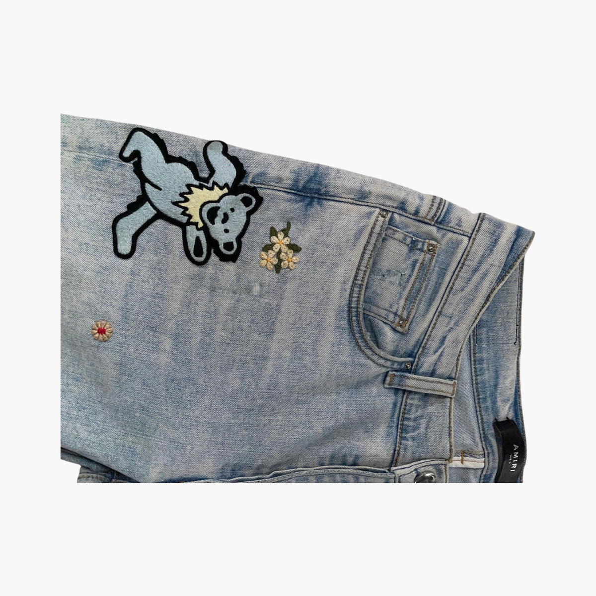 Amiri Grateful Dead Patchwork Stone Wash Jeans