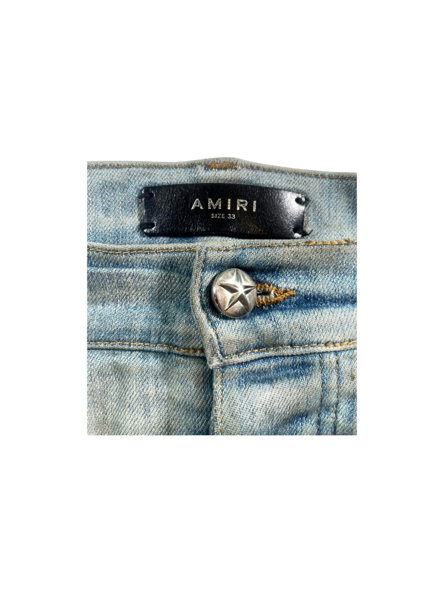 Amiri "Chemist Stars" Light Wash & Orange Jeans
