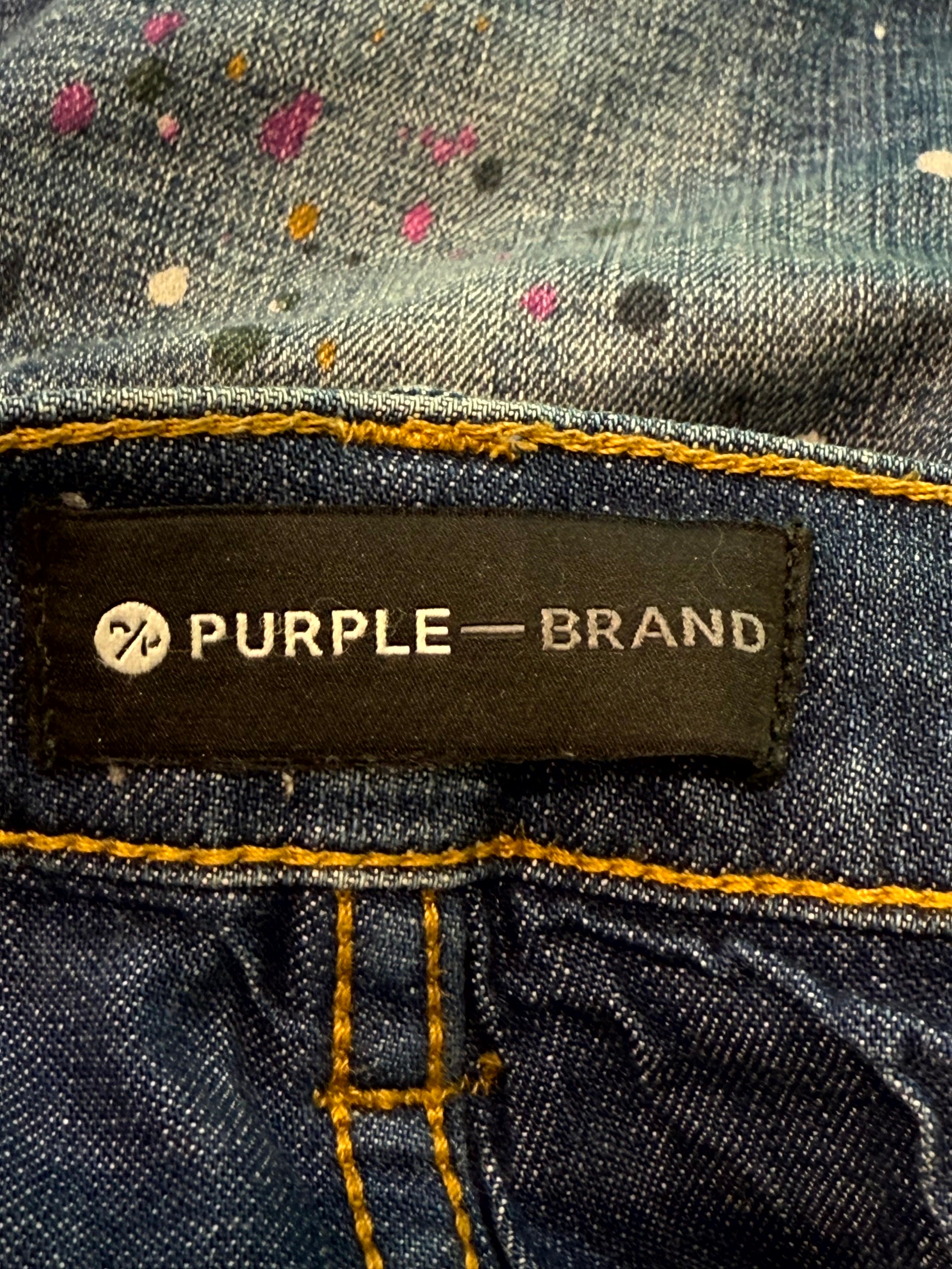 Purple Brand Paint Splatter Jeans