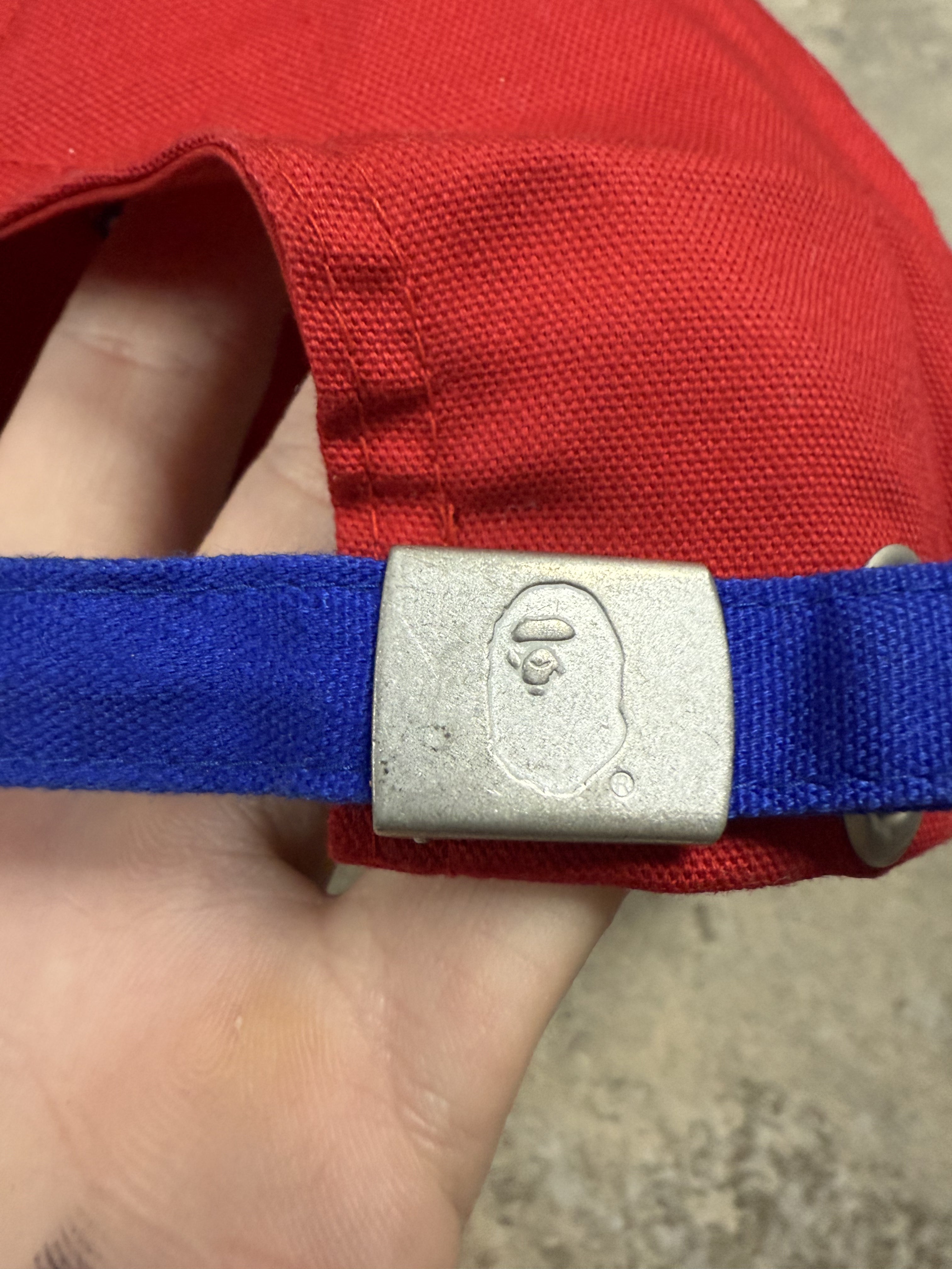 BAPE 6 Panel Cap Blue Red Used OS