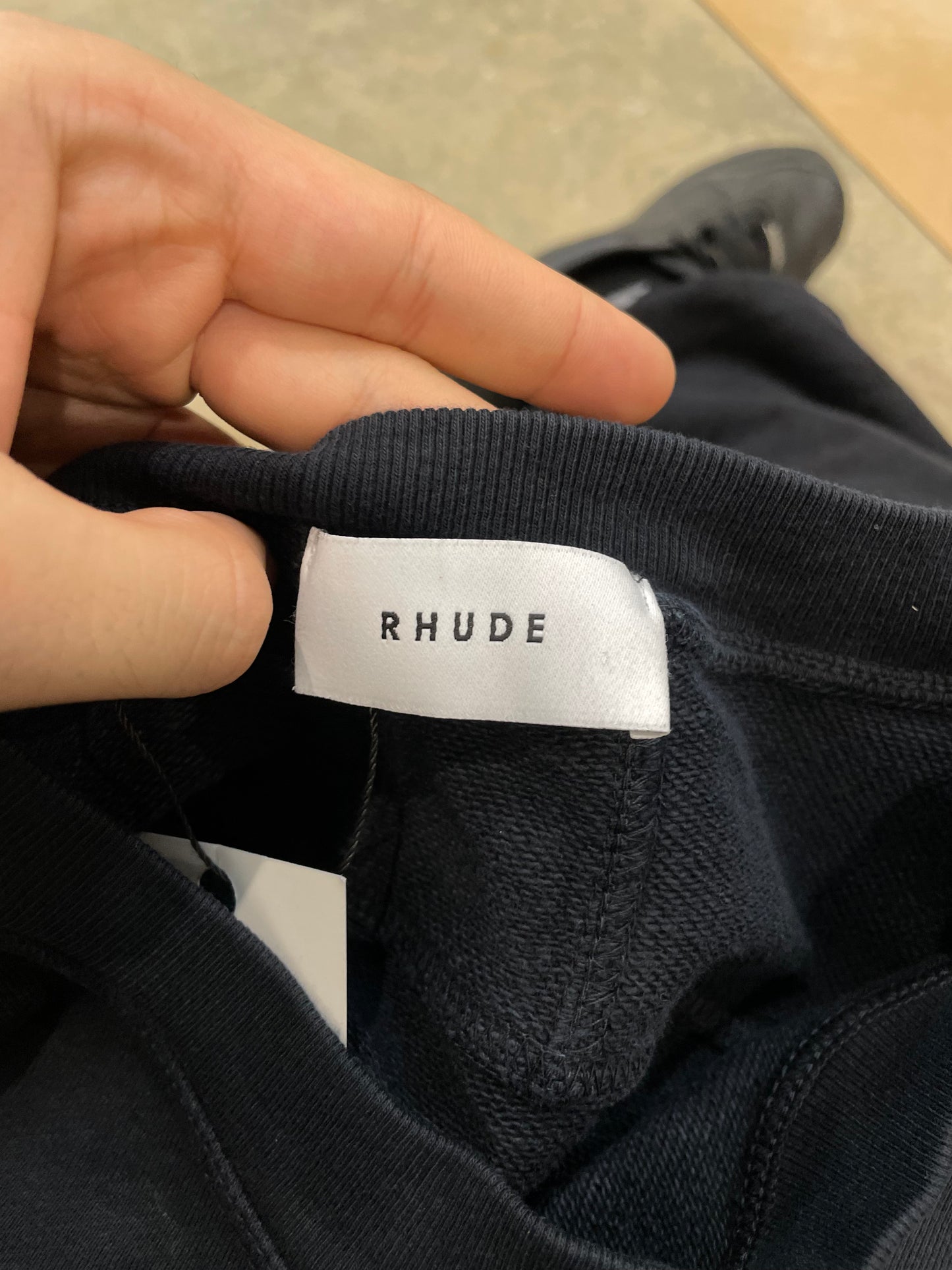 Rhude Script Crewneck Navy Used Medium