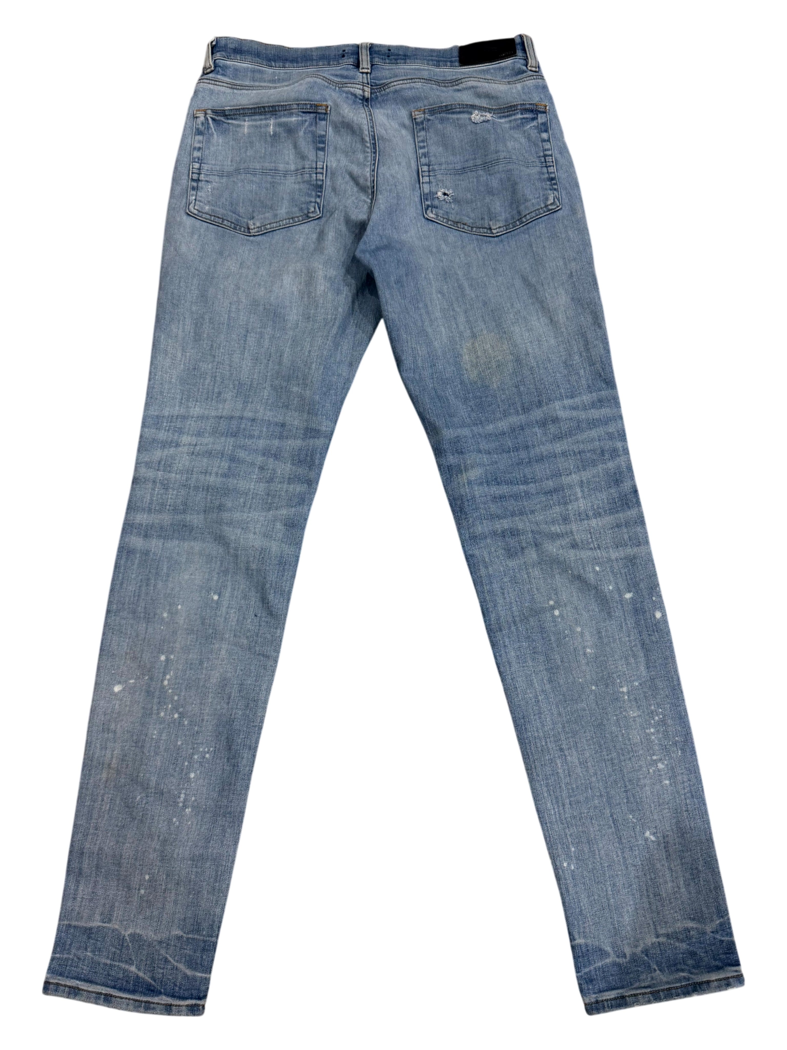 Amiri Mx1 Camo Patch Light Wash Jeans