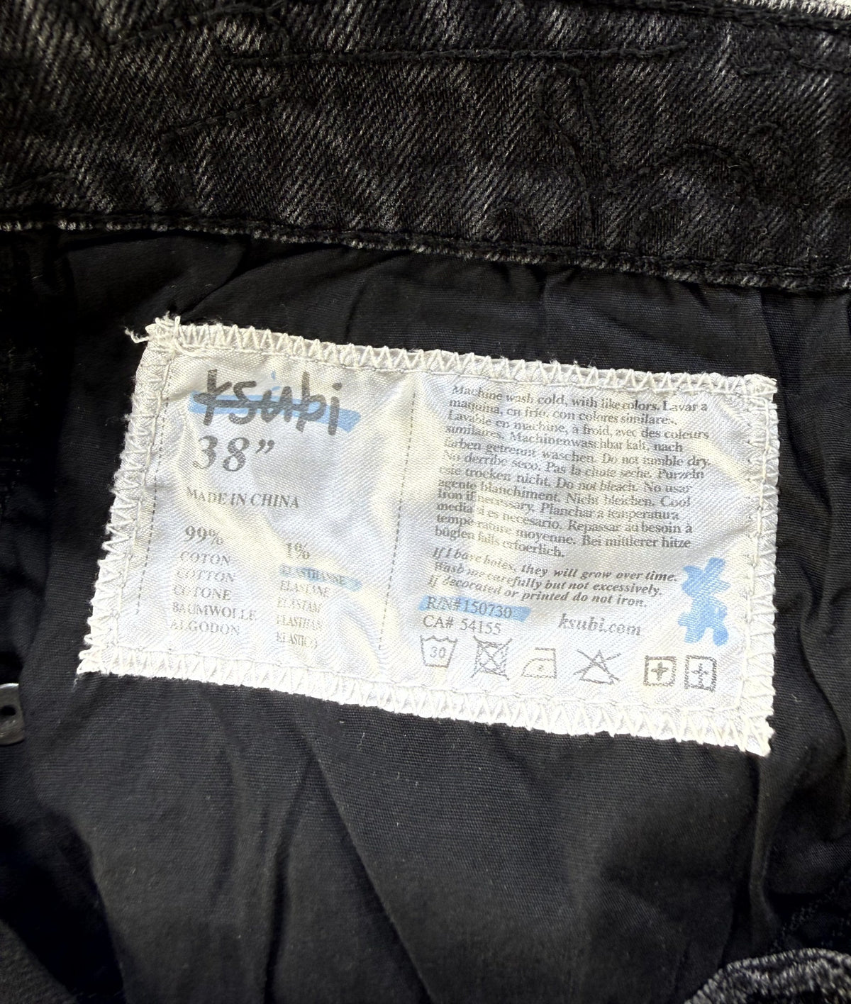 Ksubi Embroidered Monogram Black Wash Jeans