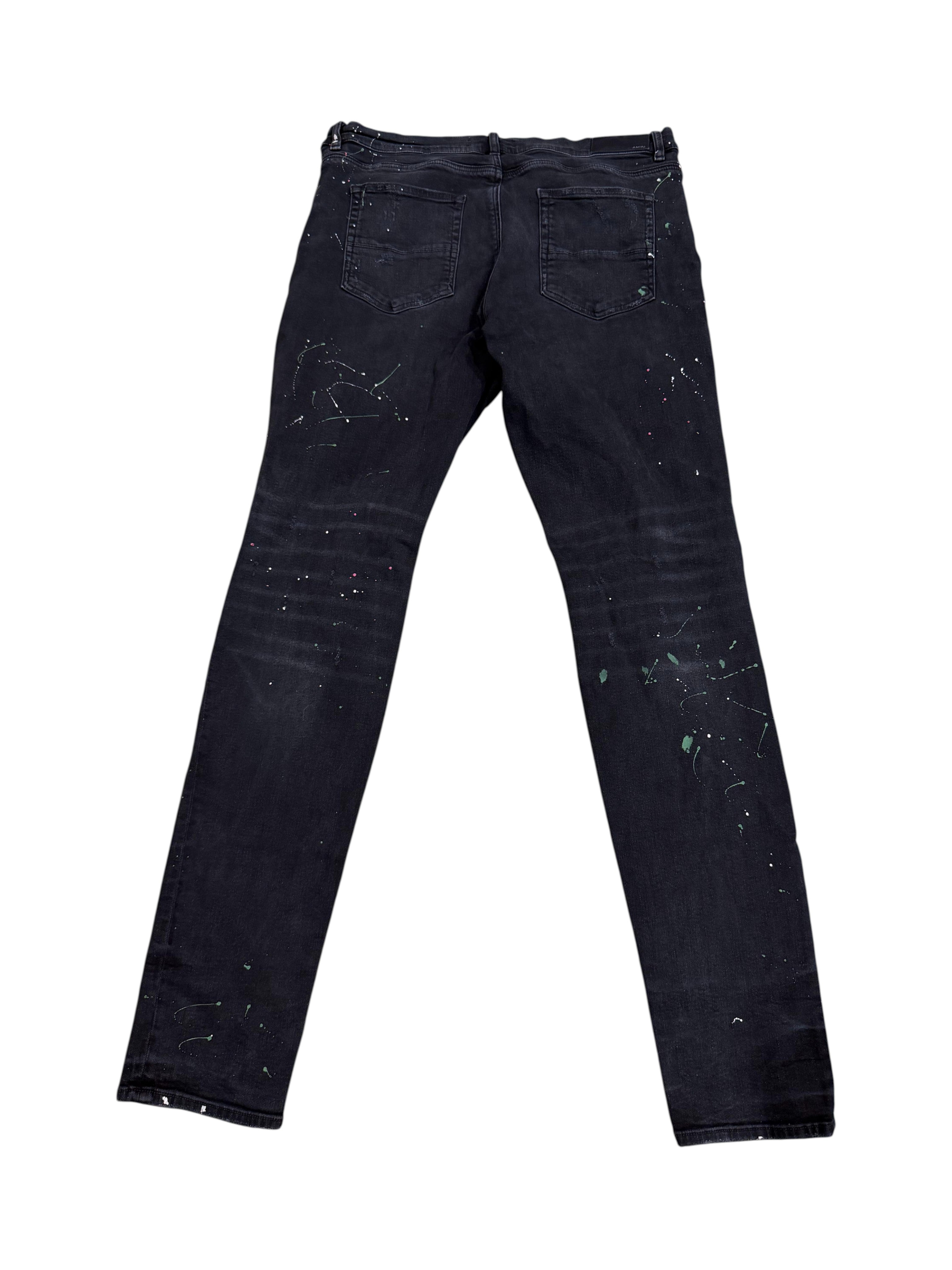 Amiri Swan Patch Black Wash Jeans