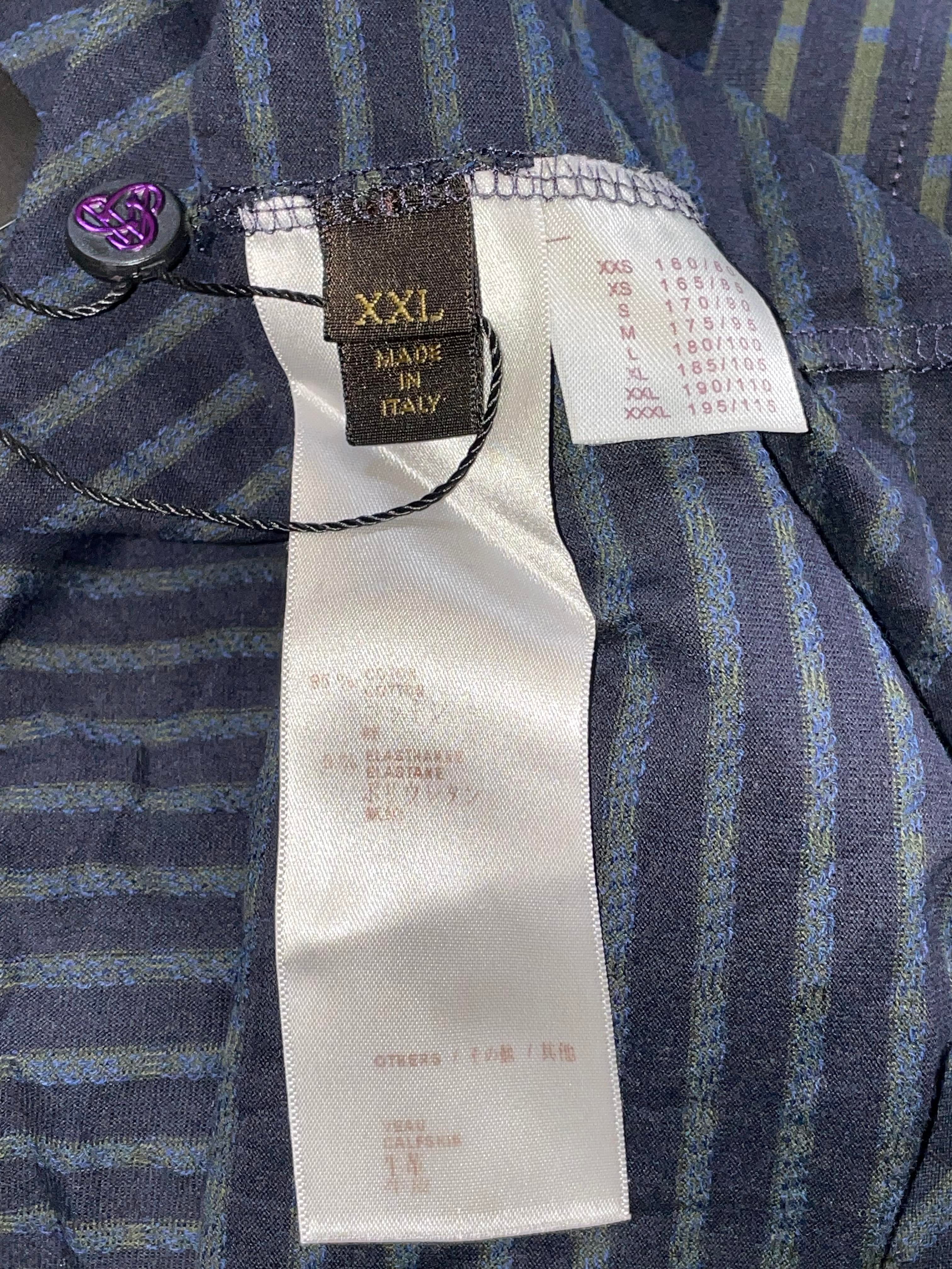 Louis Vuitton Striped V Green & Blue Tee