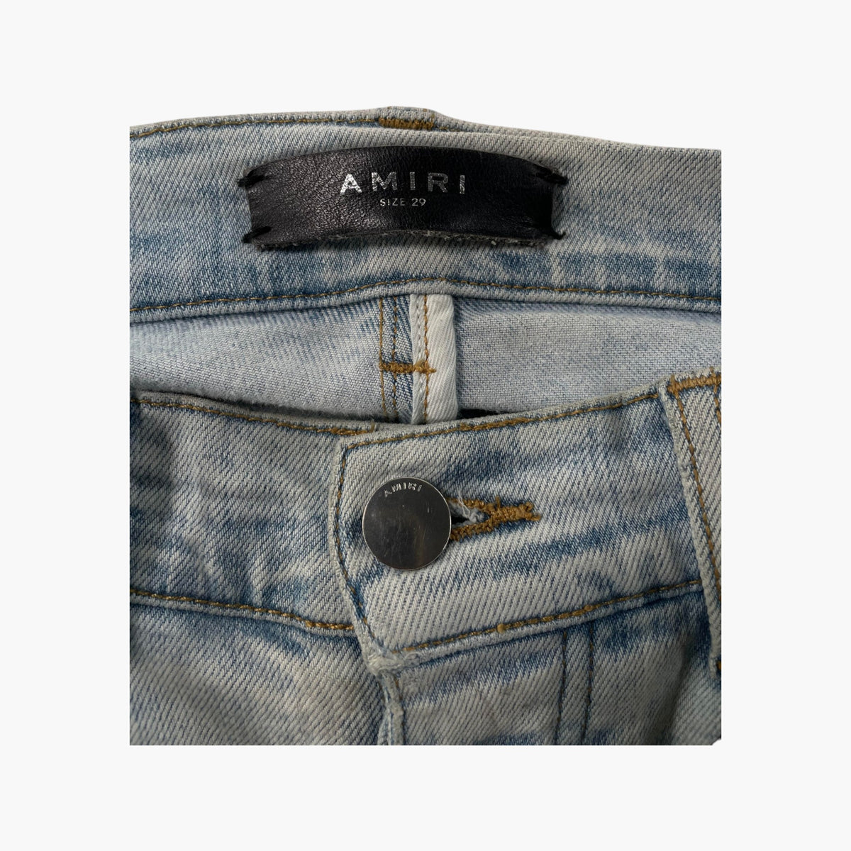 Amiri Grateful Dead Patchwork Light Wash Jeans