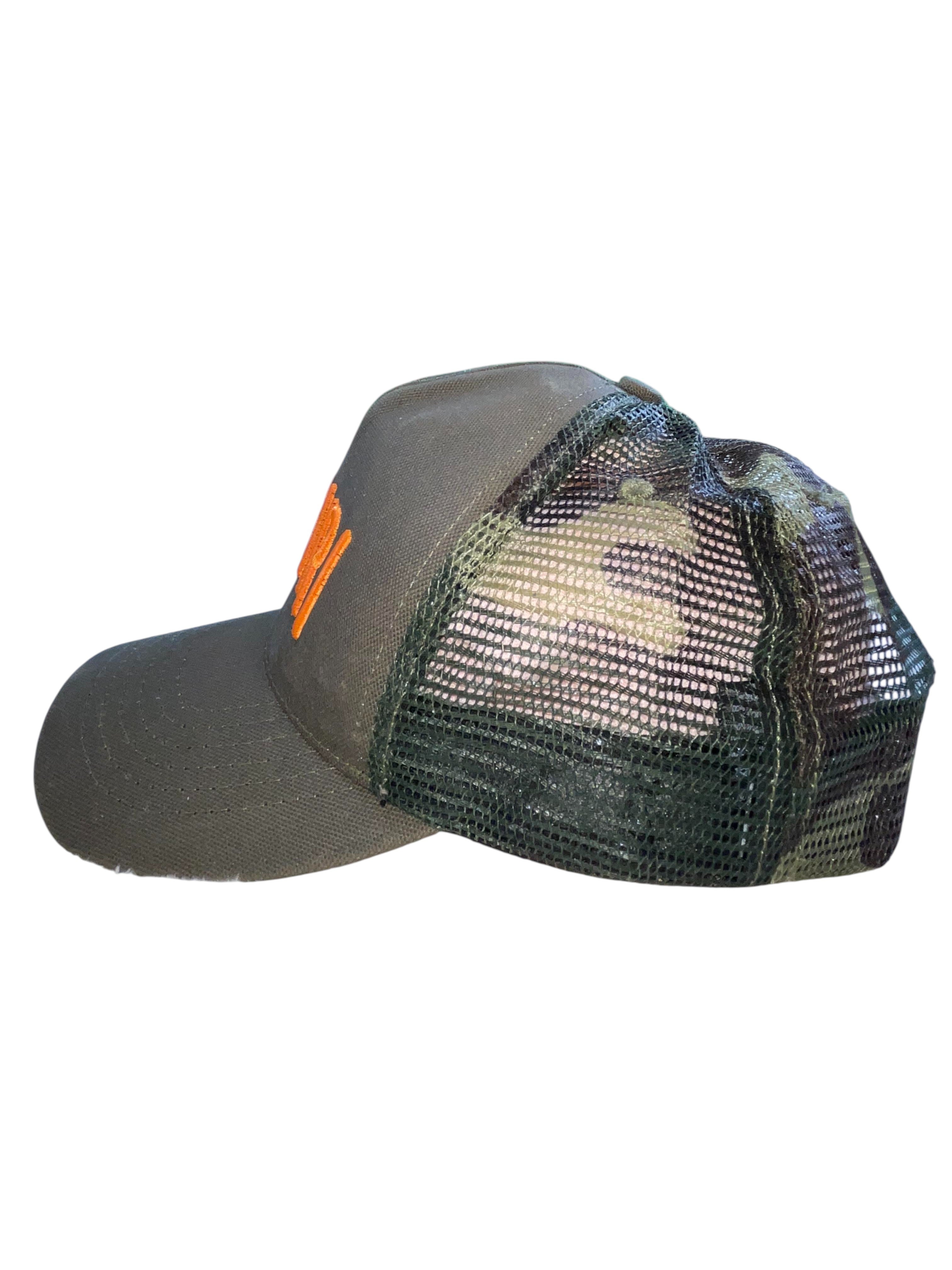 Amiri Orange Core Logo Camo Hat