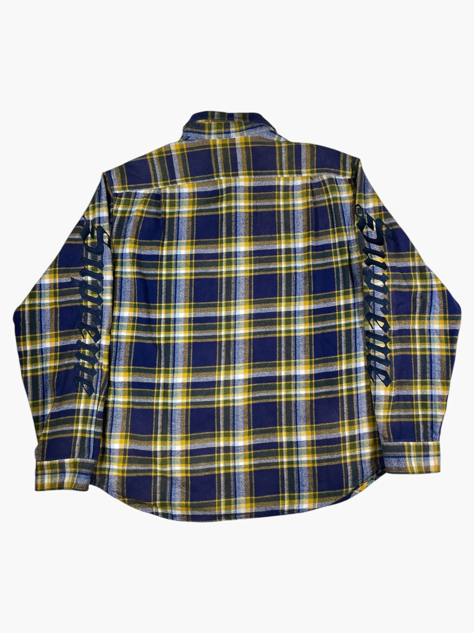 Supreme Logo Blue & Yellow Flannel