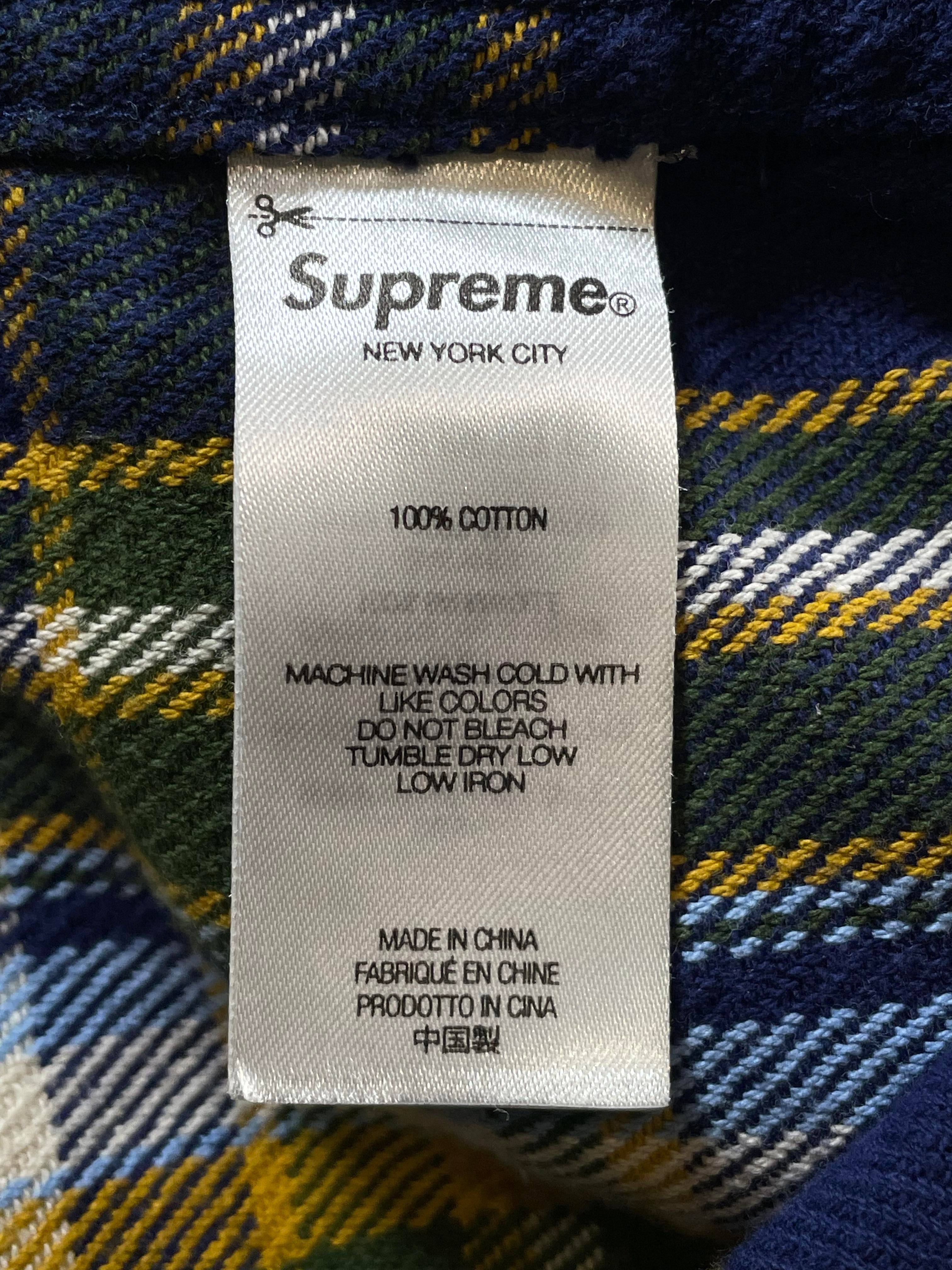 Supreme Logo Blue & Yellow Flannel