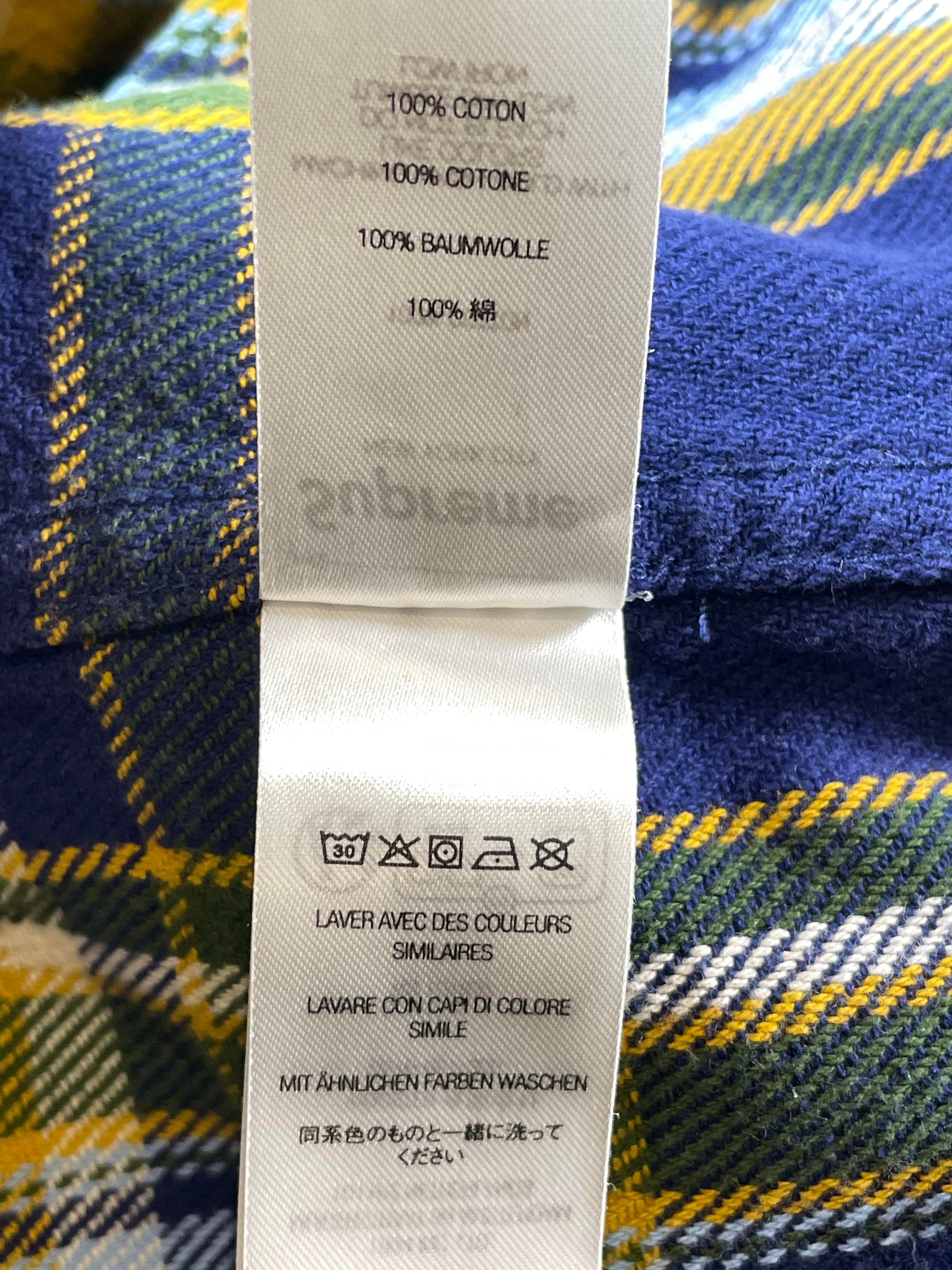 Supreme Logo Blue & Yellow Flannel