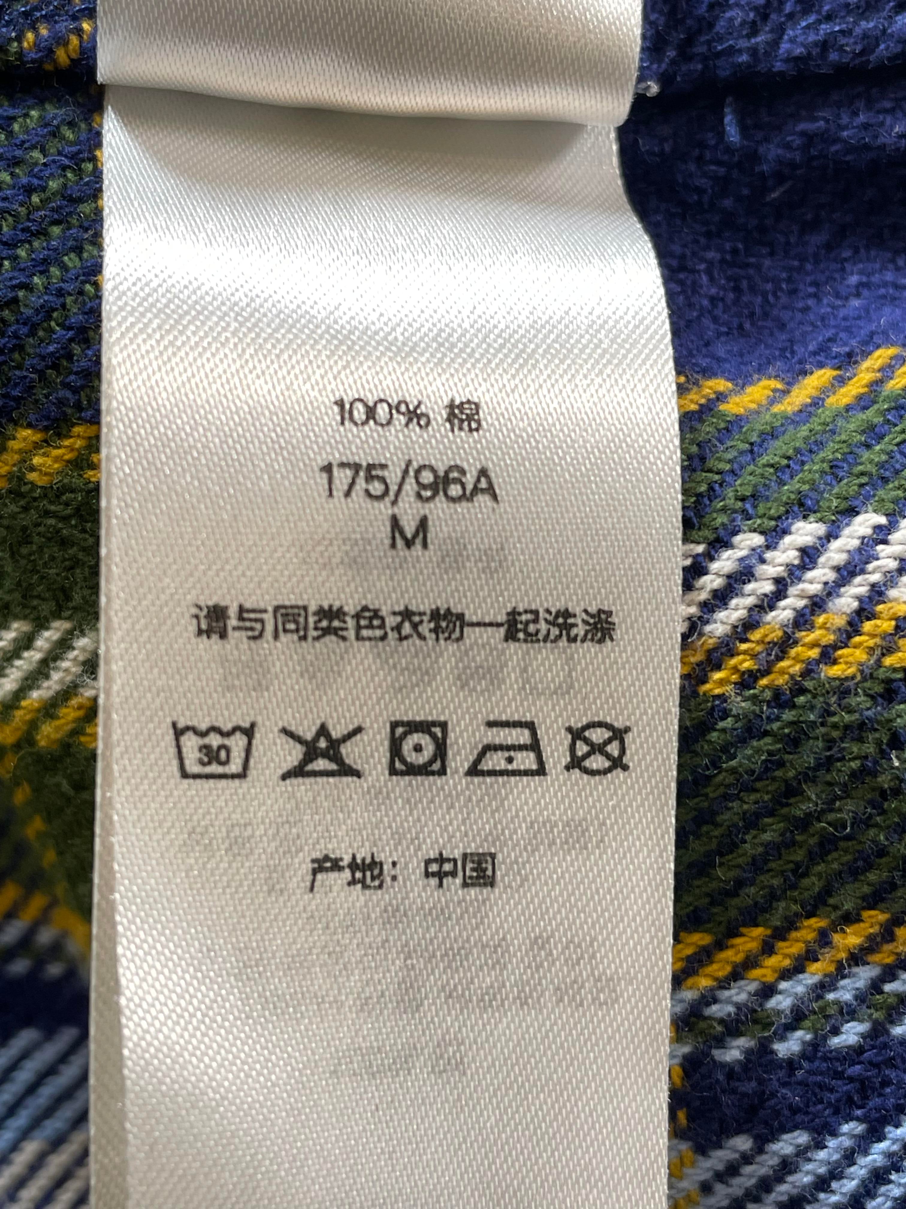 Supreme Logo Blue & Yellow Flannel