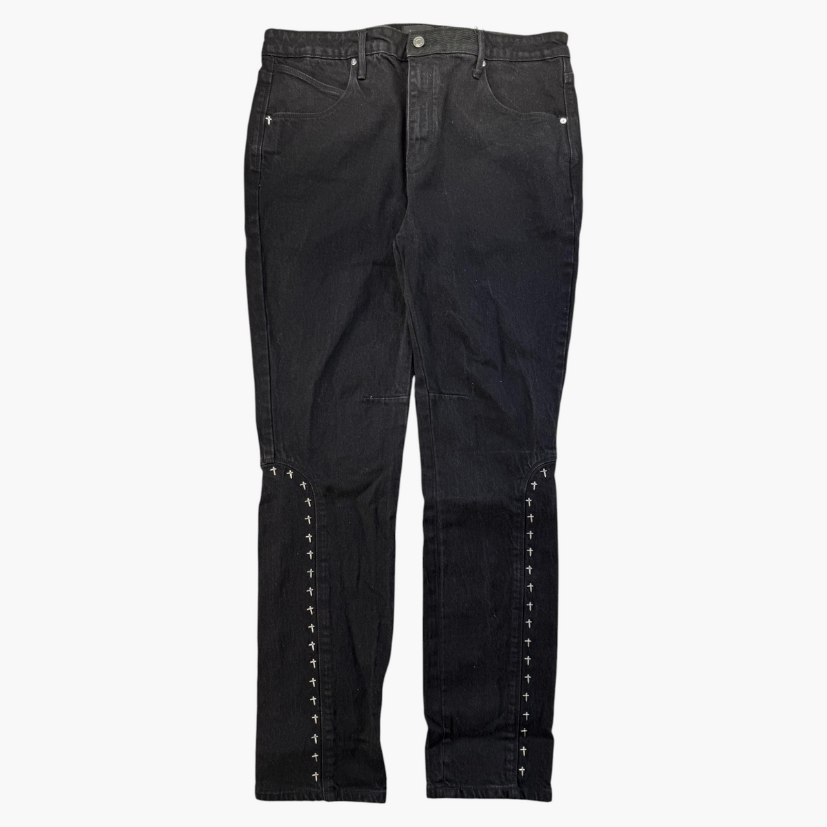 RTA Black & Silver Cross Jeans