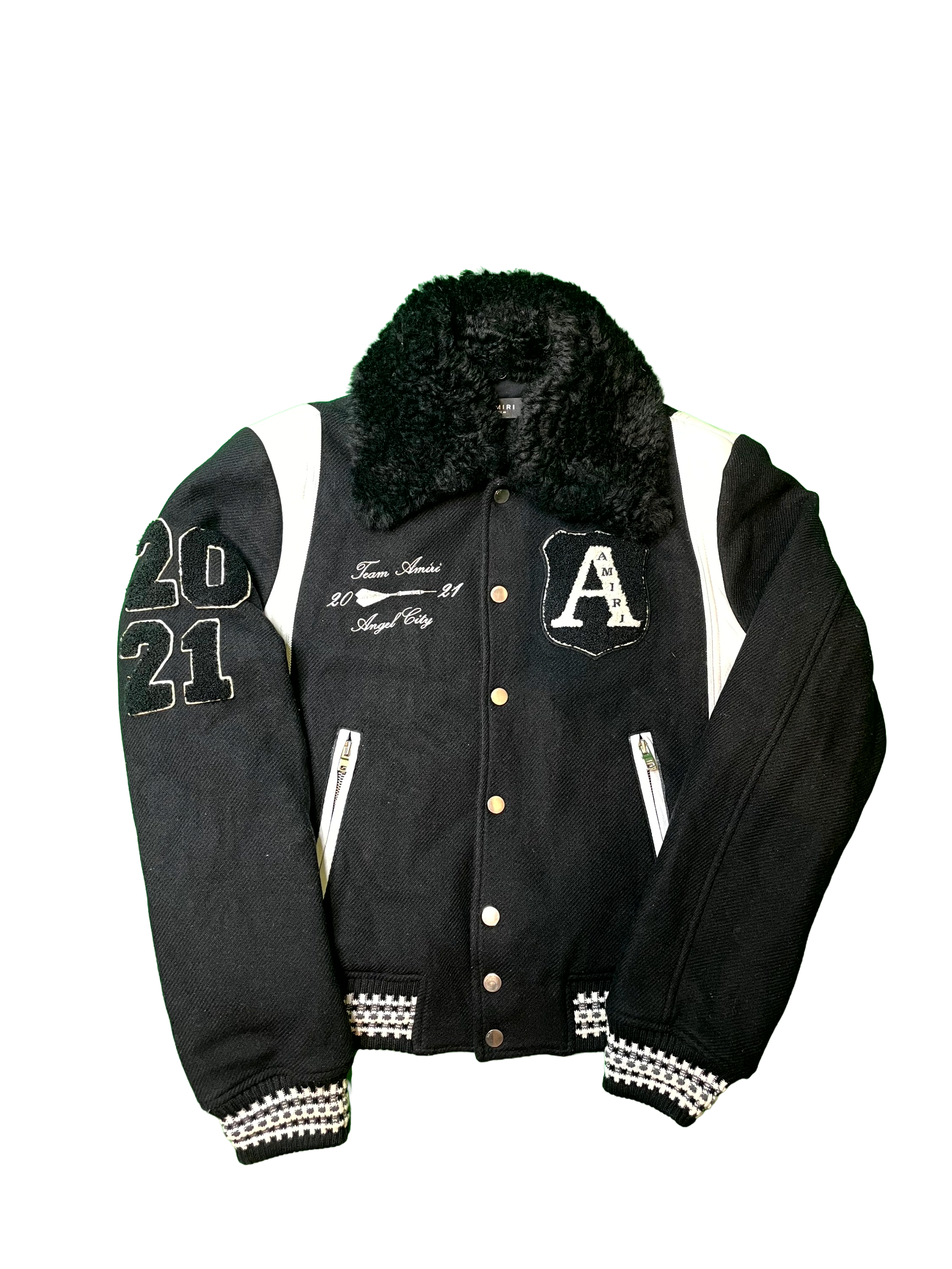 Amiri Team Varsity Black Jacket (Removable Shearling)