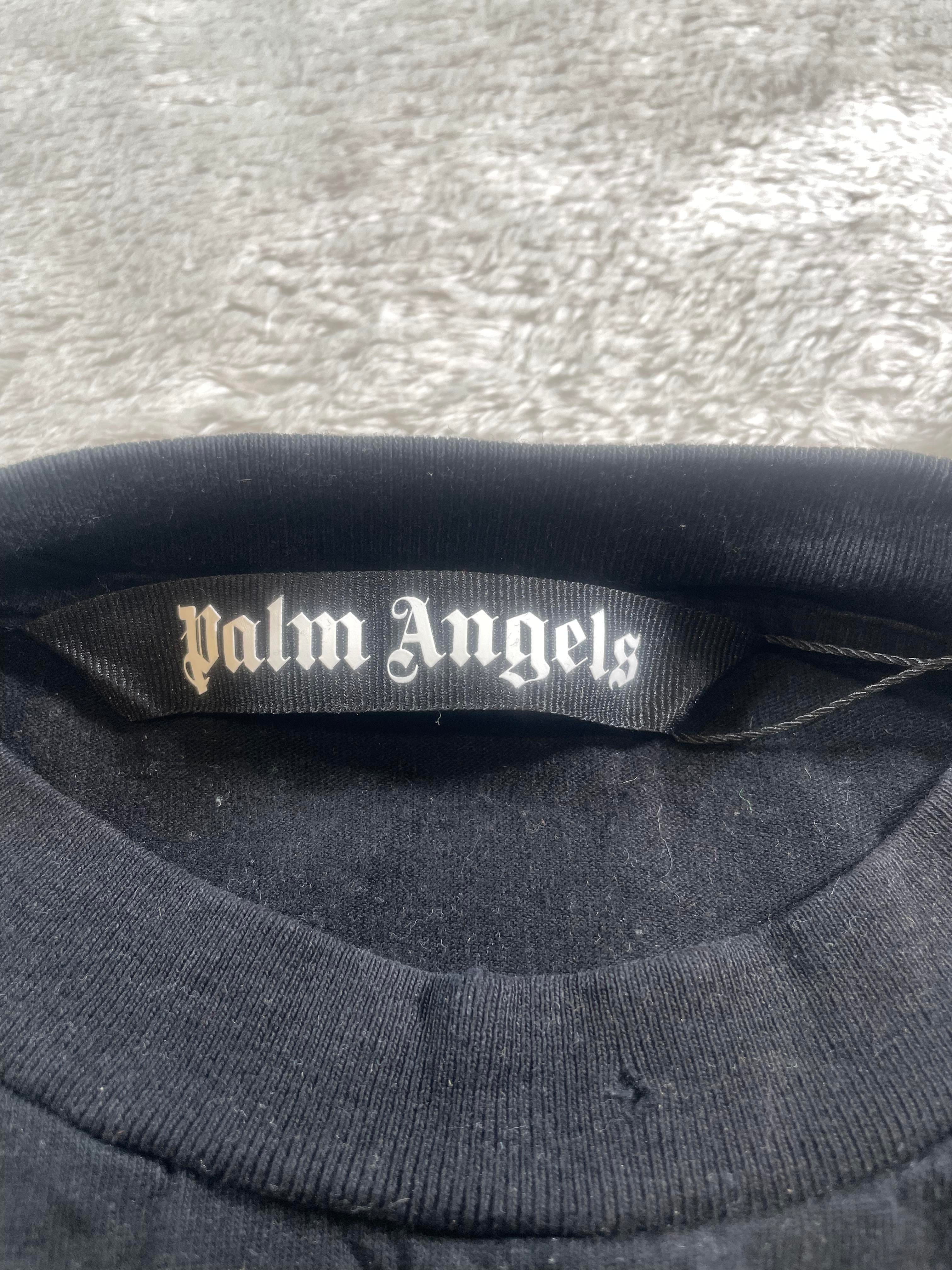 Palm Angels Green Spray Black Tee
