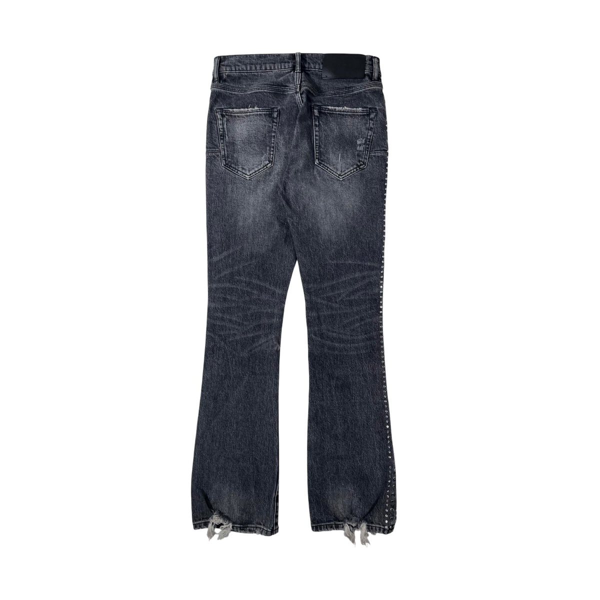 Purple Studded Side Logo Black Wash Jeans