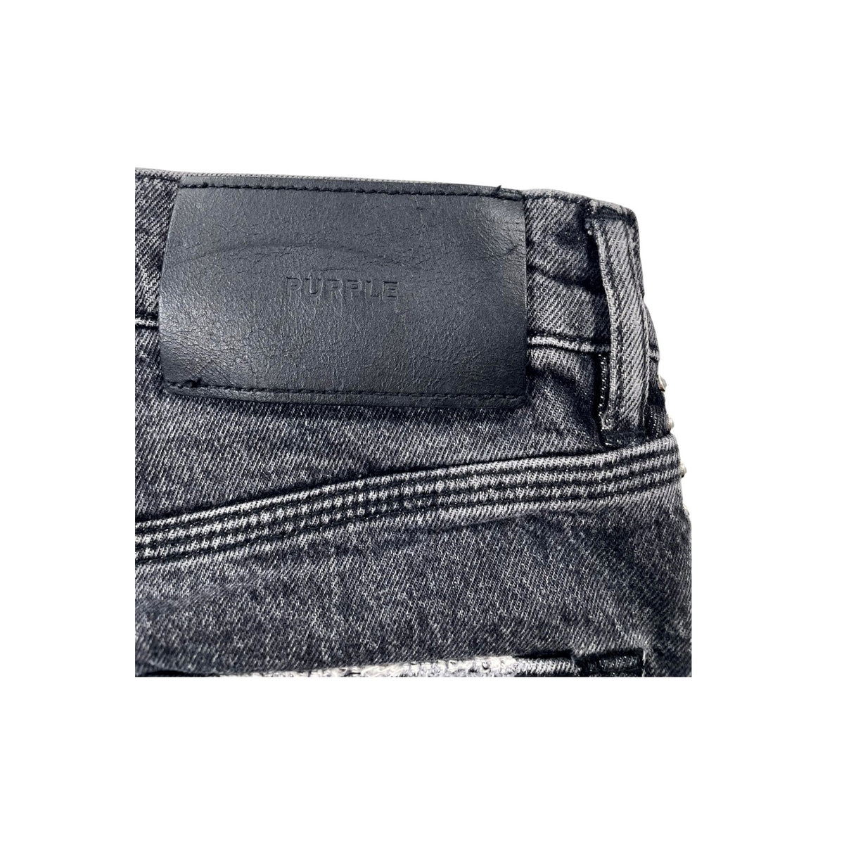 Purple Studded Side Logo Black Wash Jeans