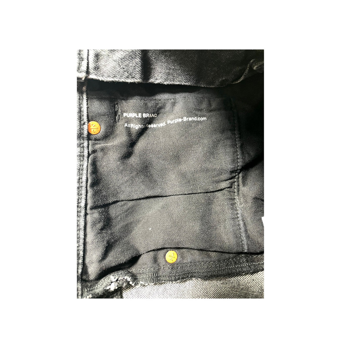 Purple Studded Side Logo Black Wash Jeans