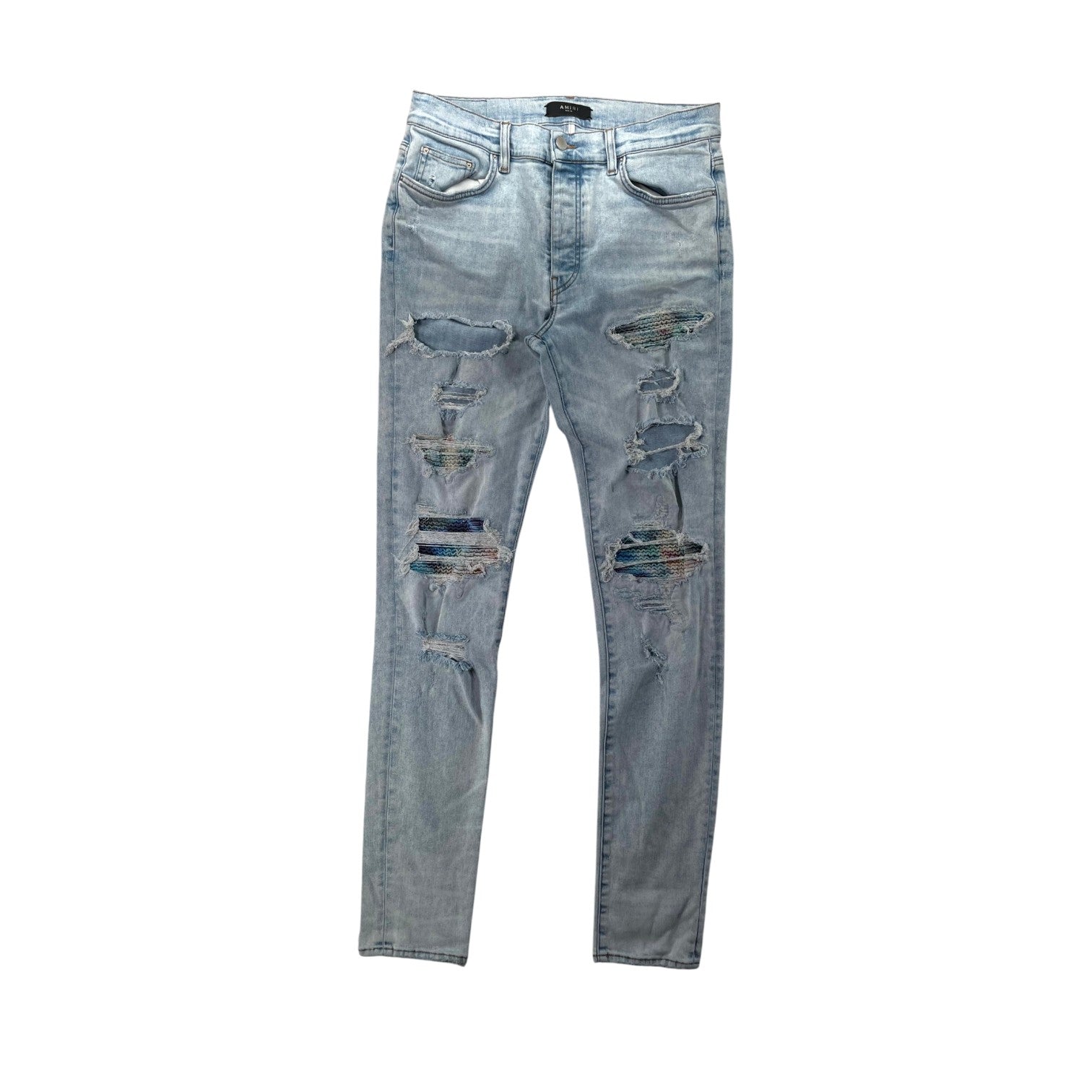 Amiri "MX1" Patch Light Wash & Multi Color Jeans