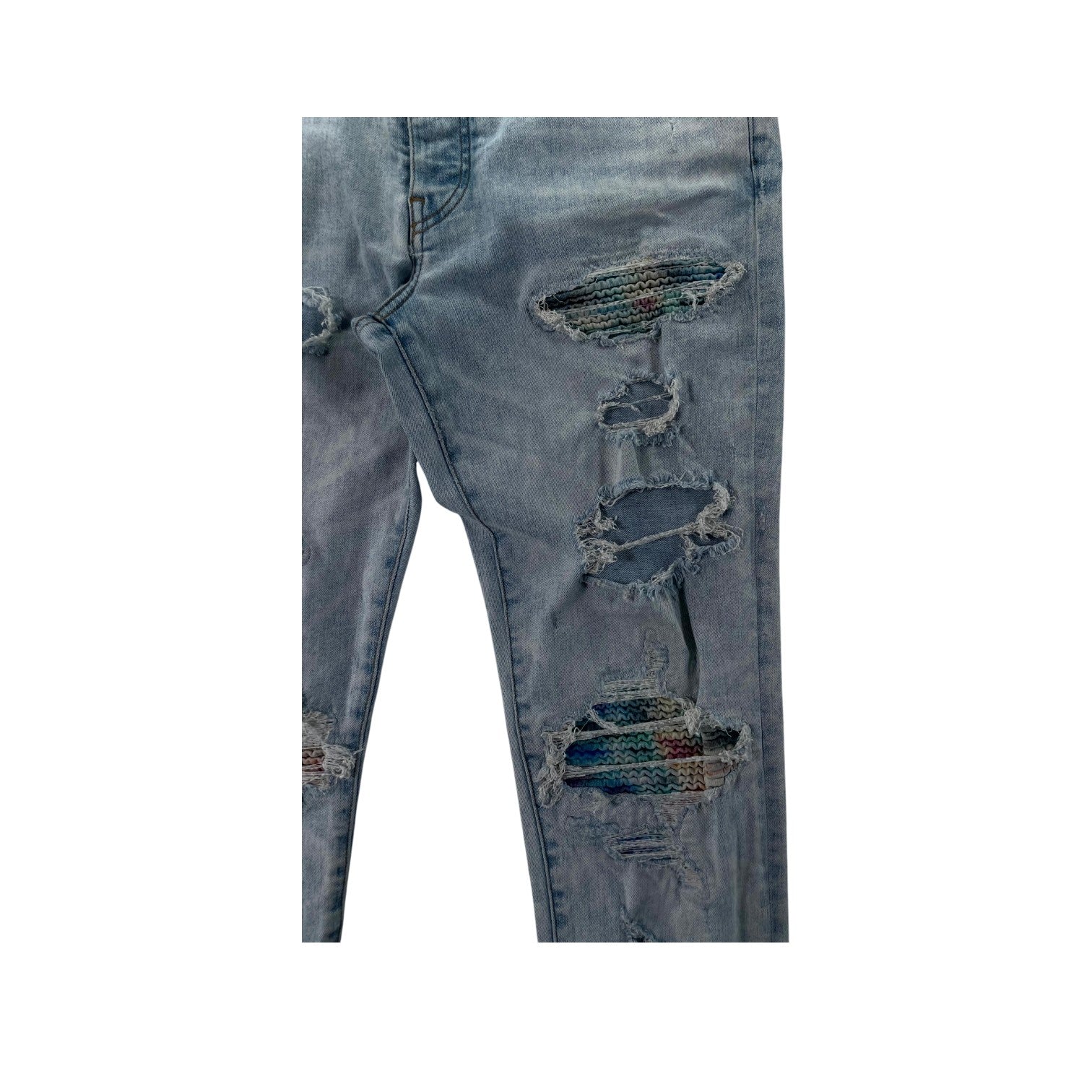 Amiri "MX1" Patch Light Wash & Multi Color Jeans