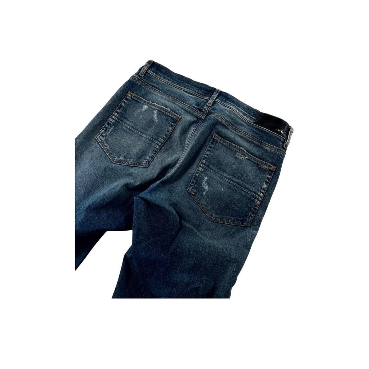Amiri "MX1" Quilted Leather Patch Navy & Black Jeans
