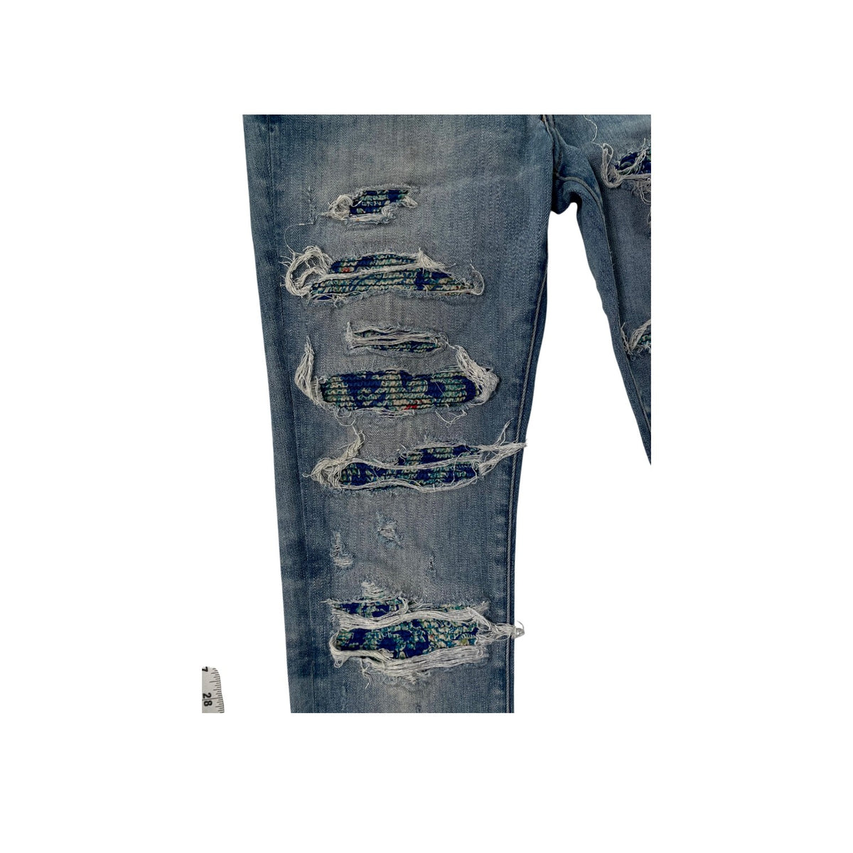 Amiri Pajama Paisley Thrasher Light Wash Jeans