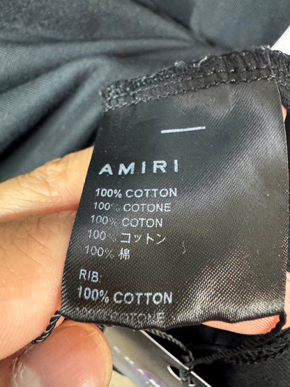 Amiri Staggered Multicolor Logo Black Tee