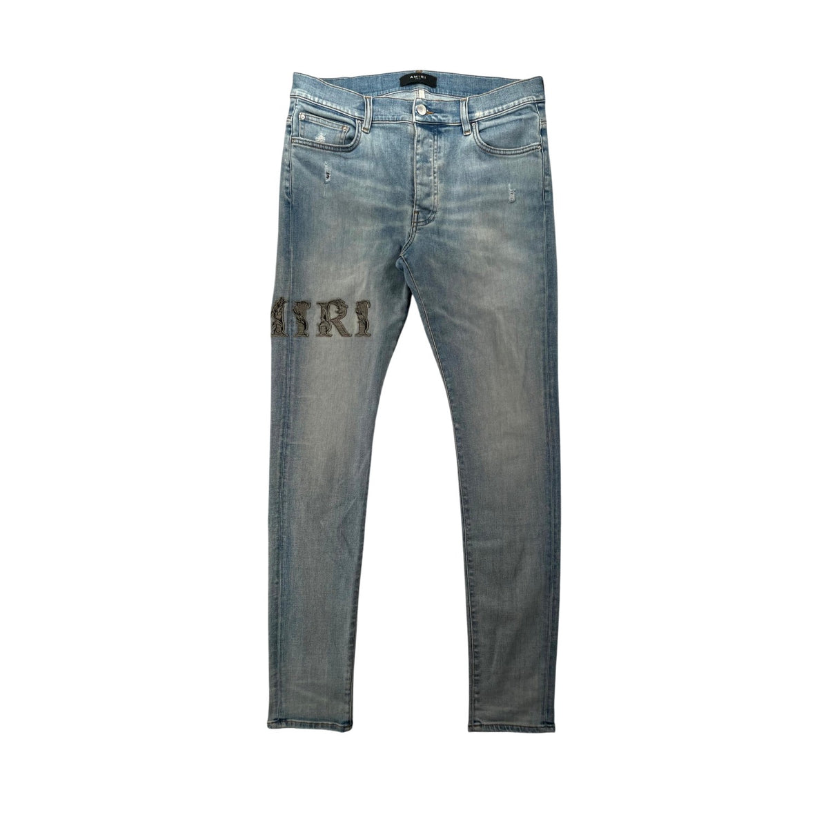 Amiri Vine Side Logo Light Wash Jeans