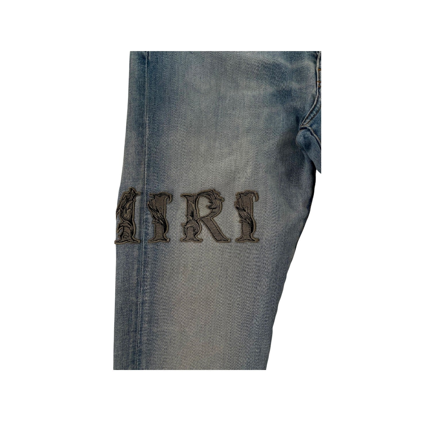 Amiri Vine Side Logo Light Wash Jeans