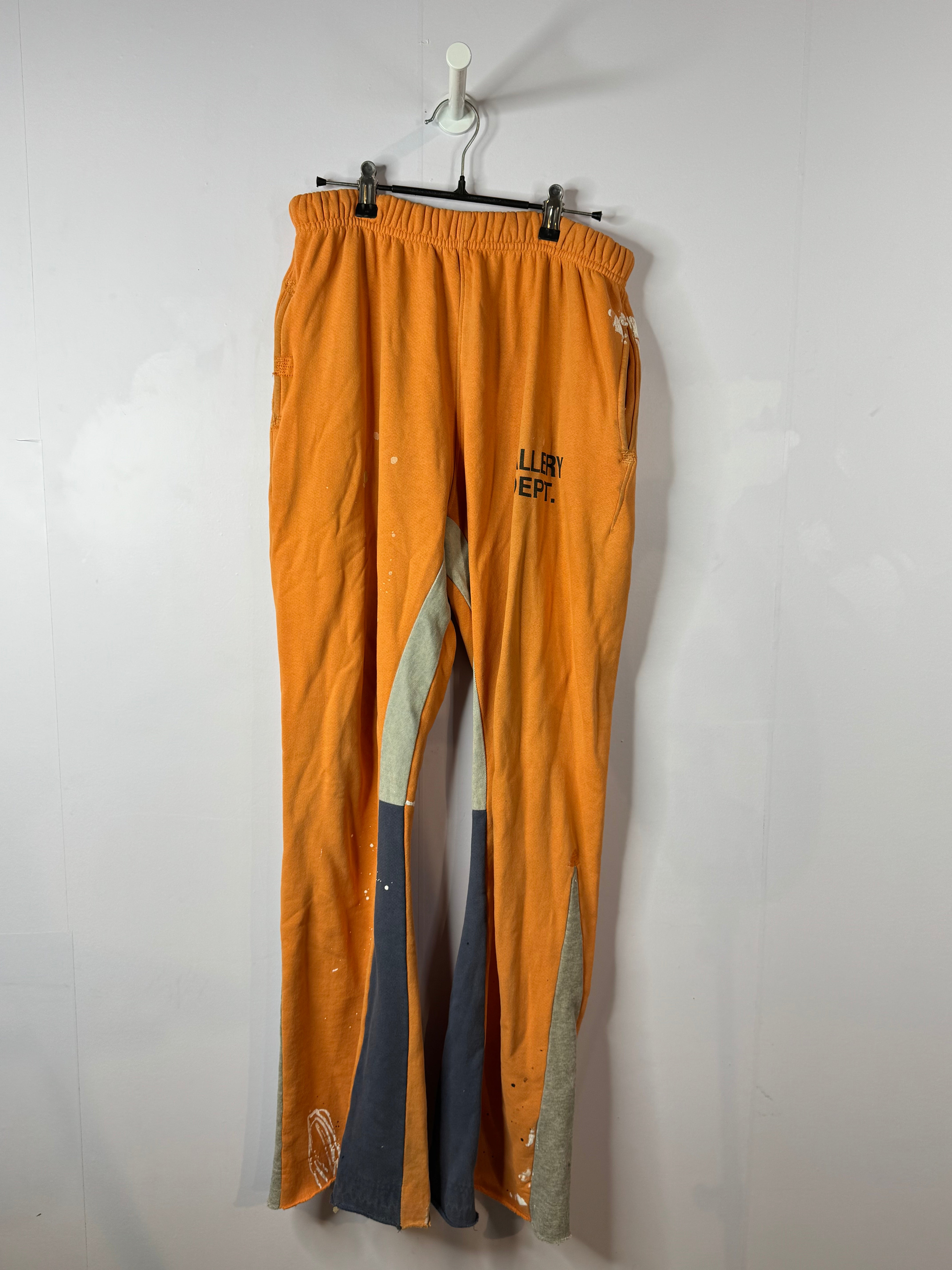 Gallery Dept Orange Splatter Flare Sweatpants