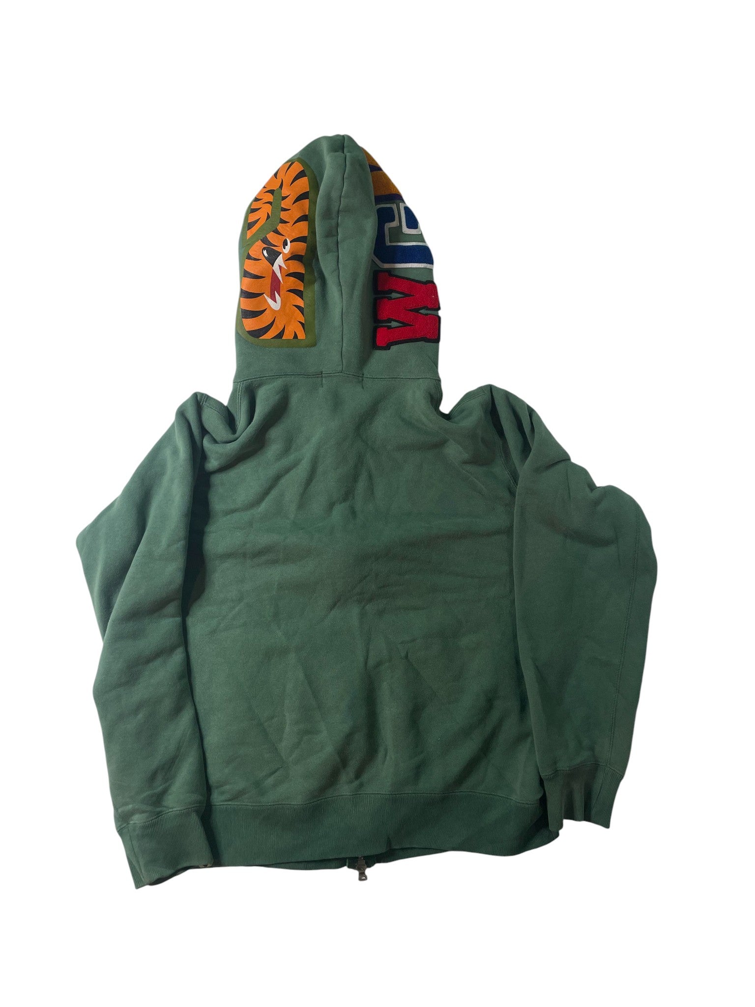 Bape 'Shark' Olive & Orange Zip Up Hoodie