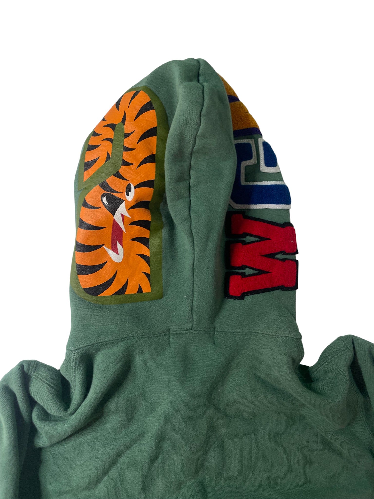 Bape 'Shark' Olive & Orange Zip Up Hoodie
