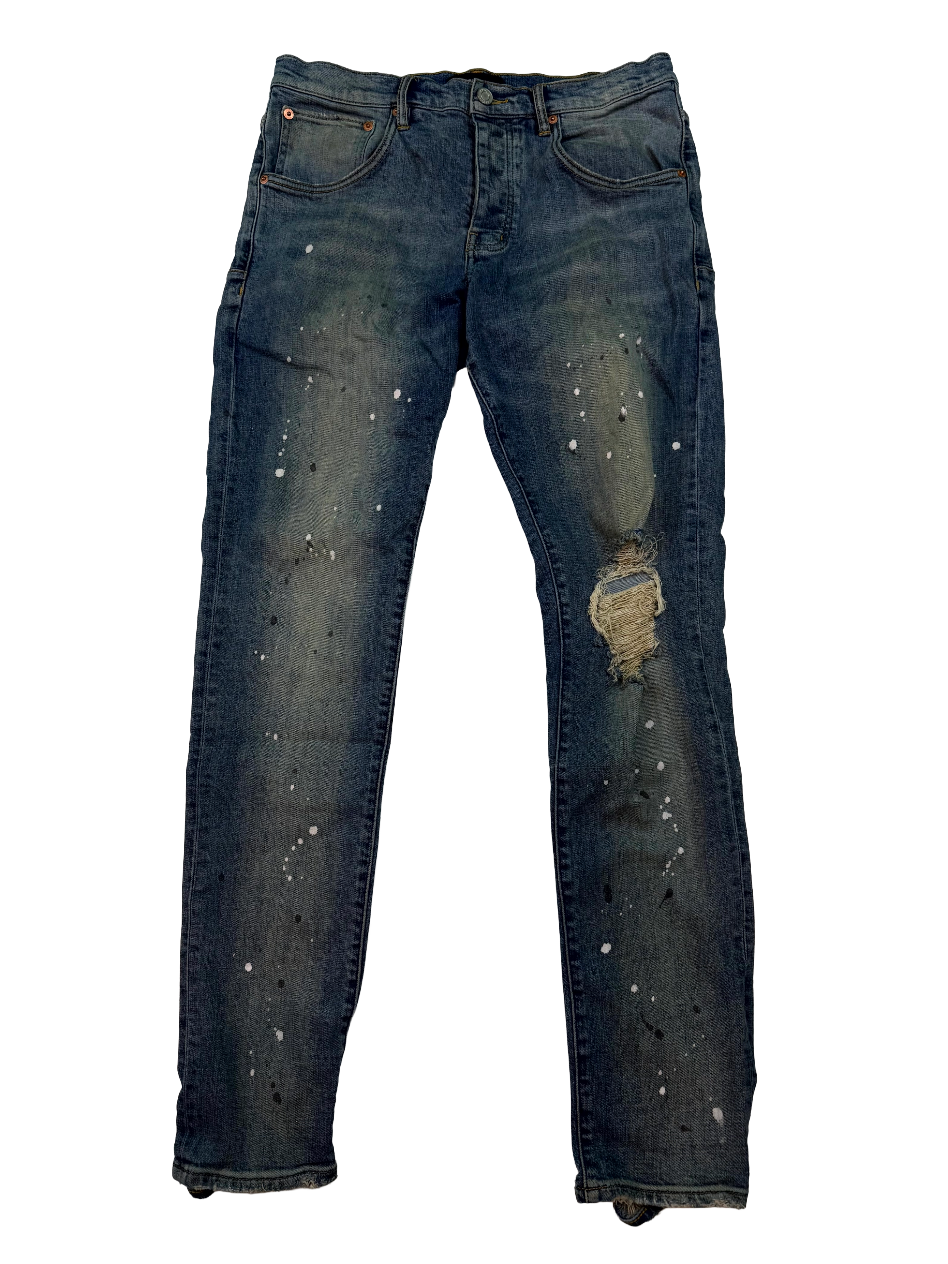 Purple Vintage Wash Ripped Jeans
