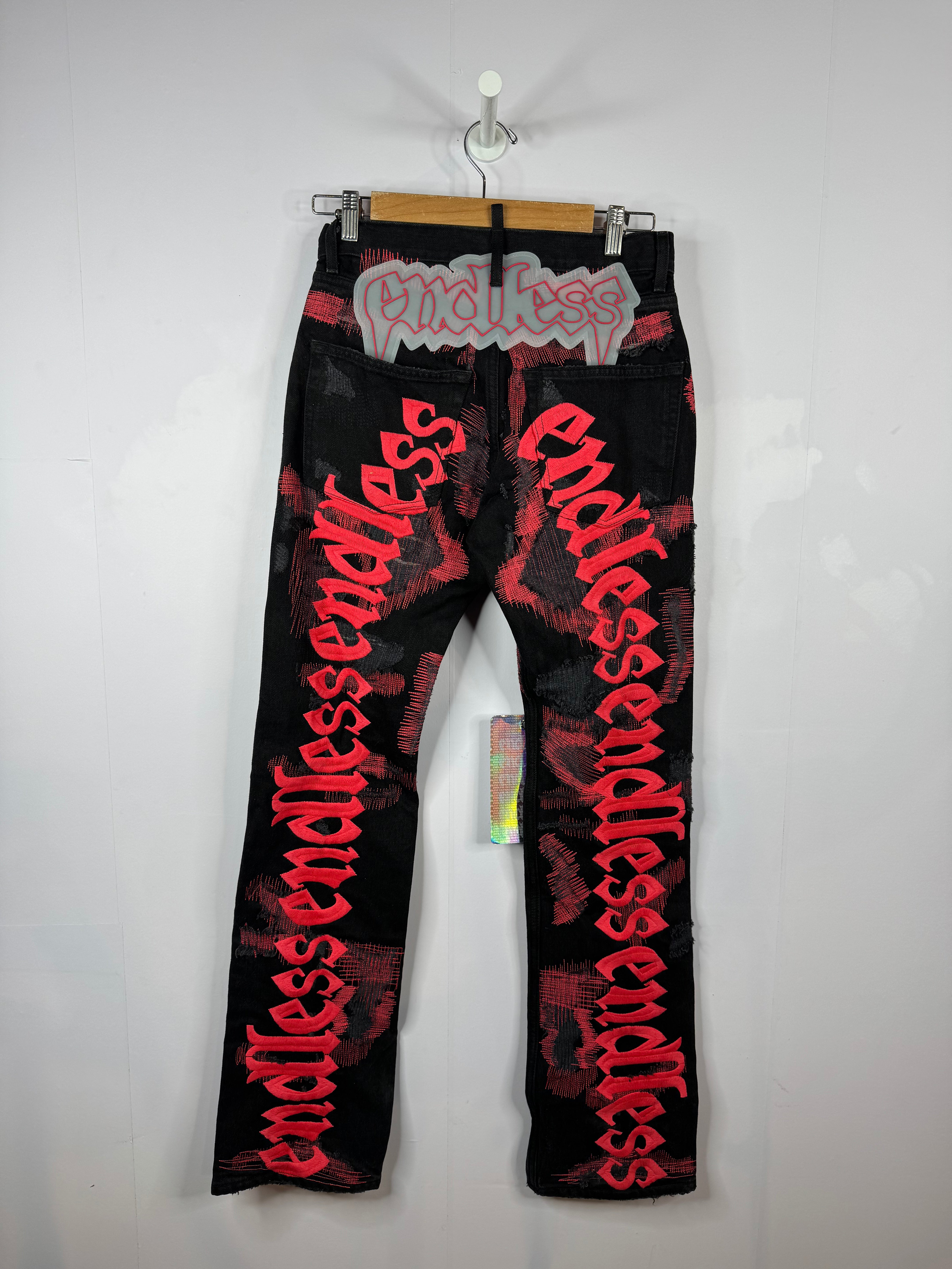 Endless Boro Black & Red Jean