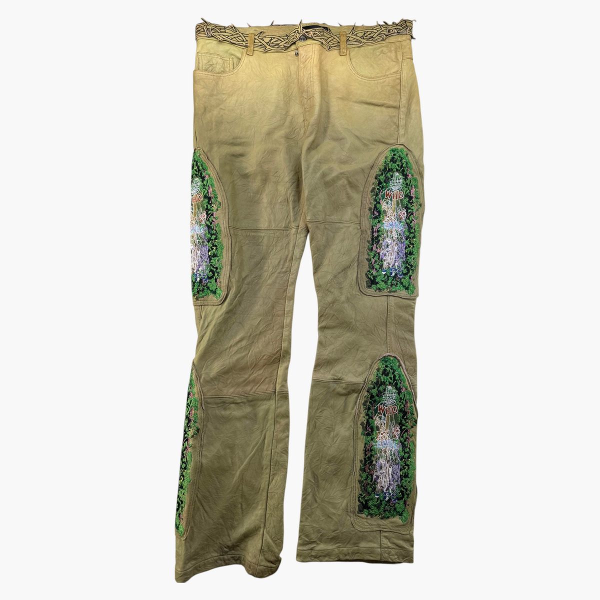 Who Decides War Garden Glass Leather Pants