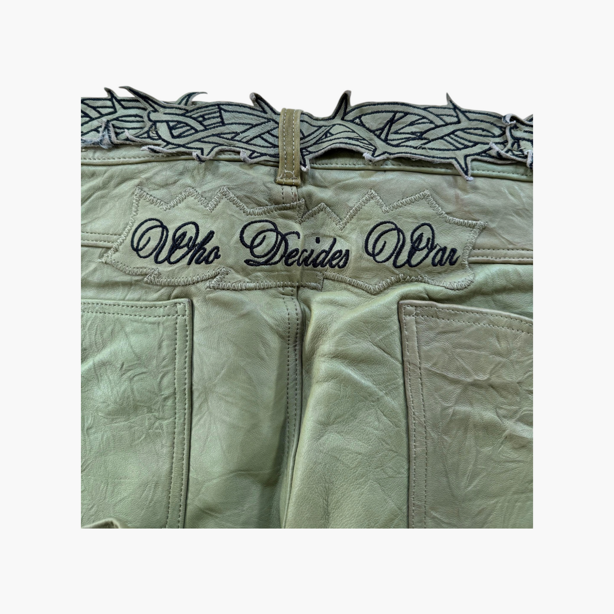 Who Decides War Garden Glass Leather Pants