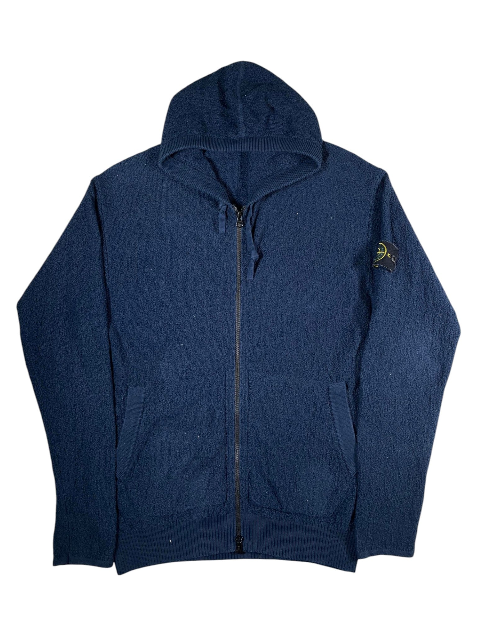 Stone Island Zip Up Blue Hoodie