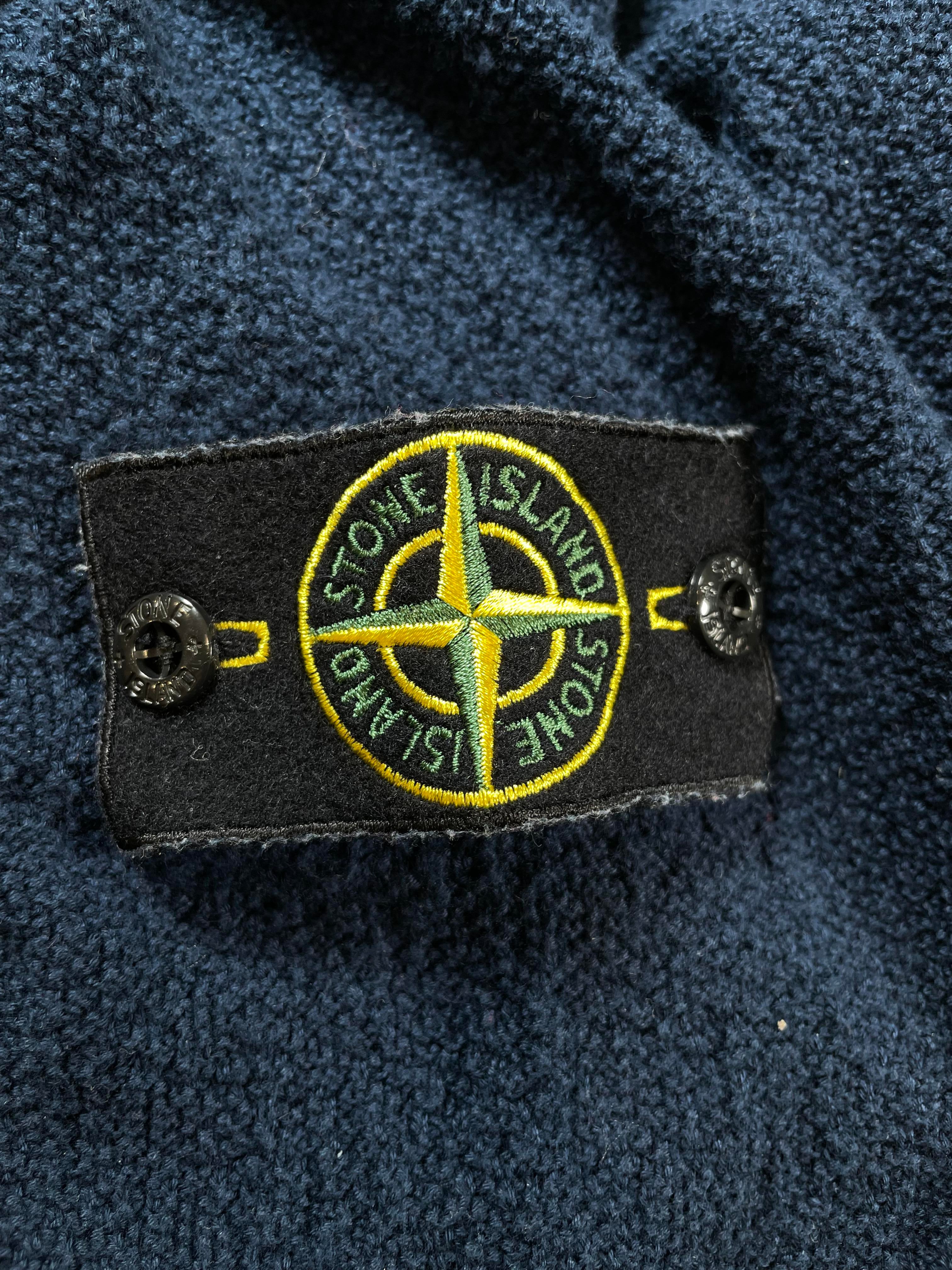 Stone Island Zip Up Blue Hoodie
