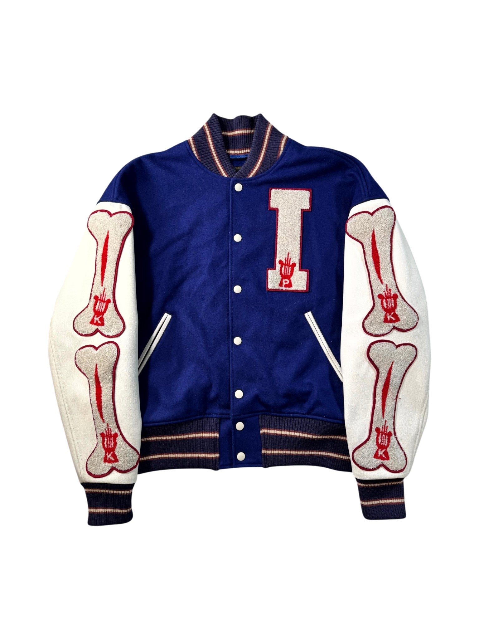 Kapital Bone Blue & Red Varsity Jacket