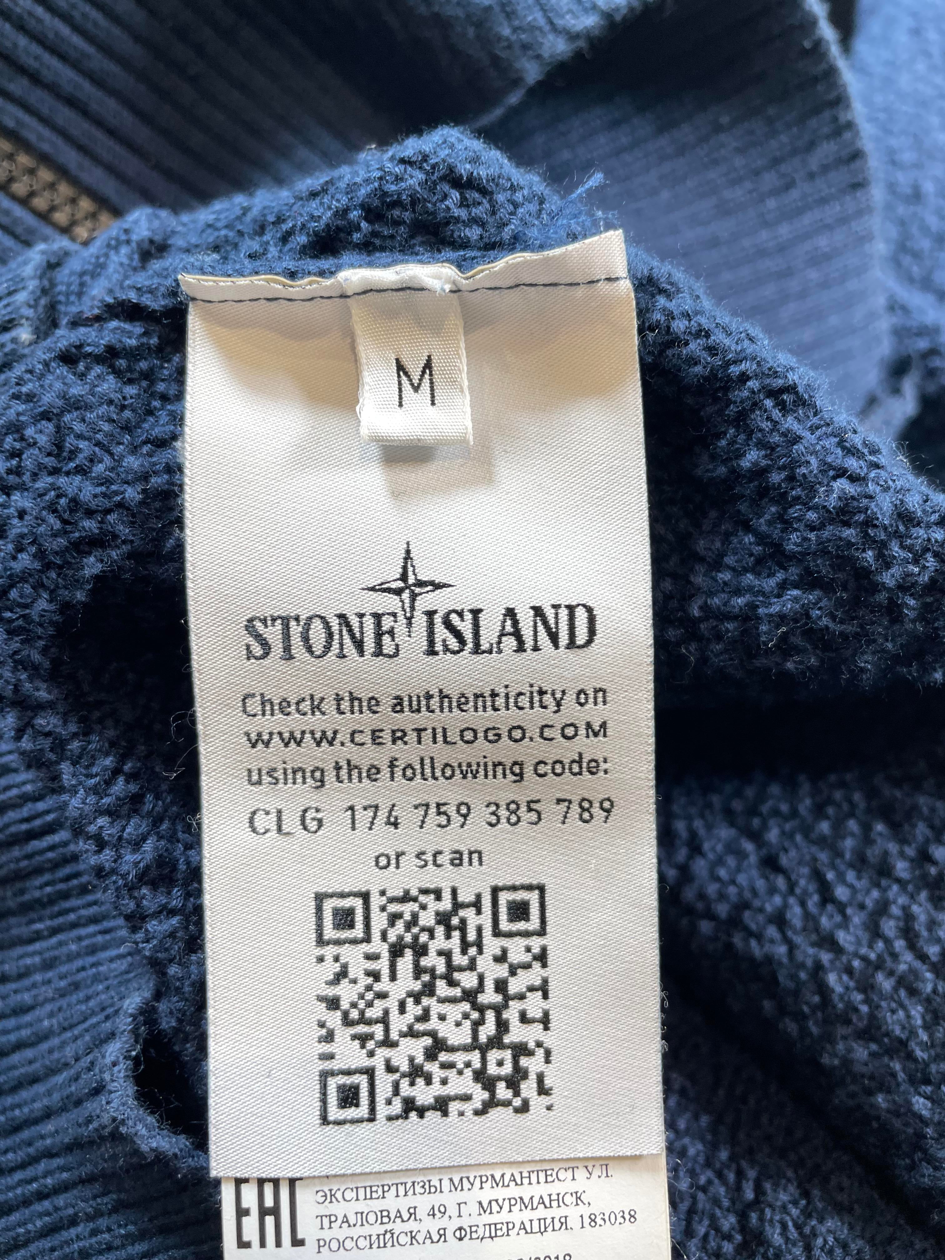 Stone Island Zip Up Blue Hoodie